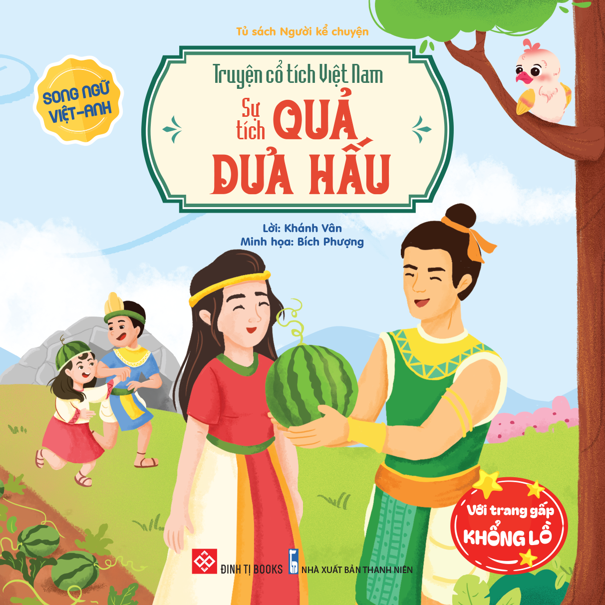 truyện cổ tích việt nam - sự tích quả dưa hấu - song ngữ việt-anh - Ảnh 2