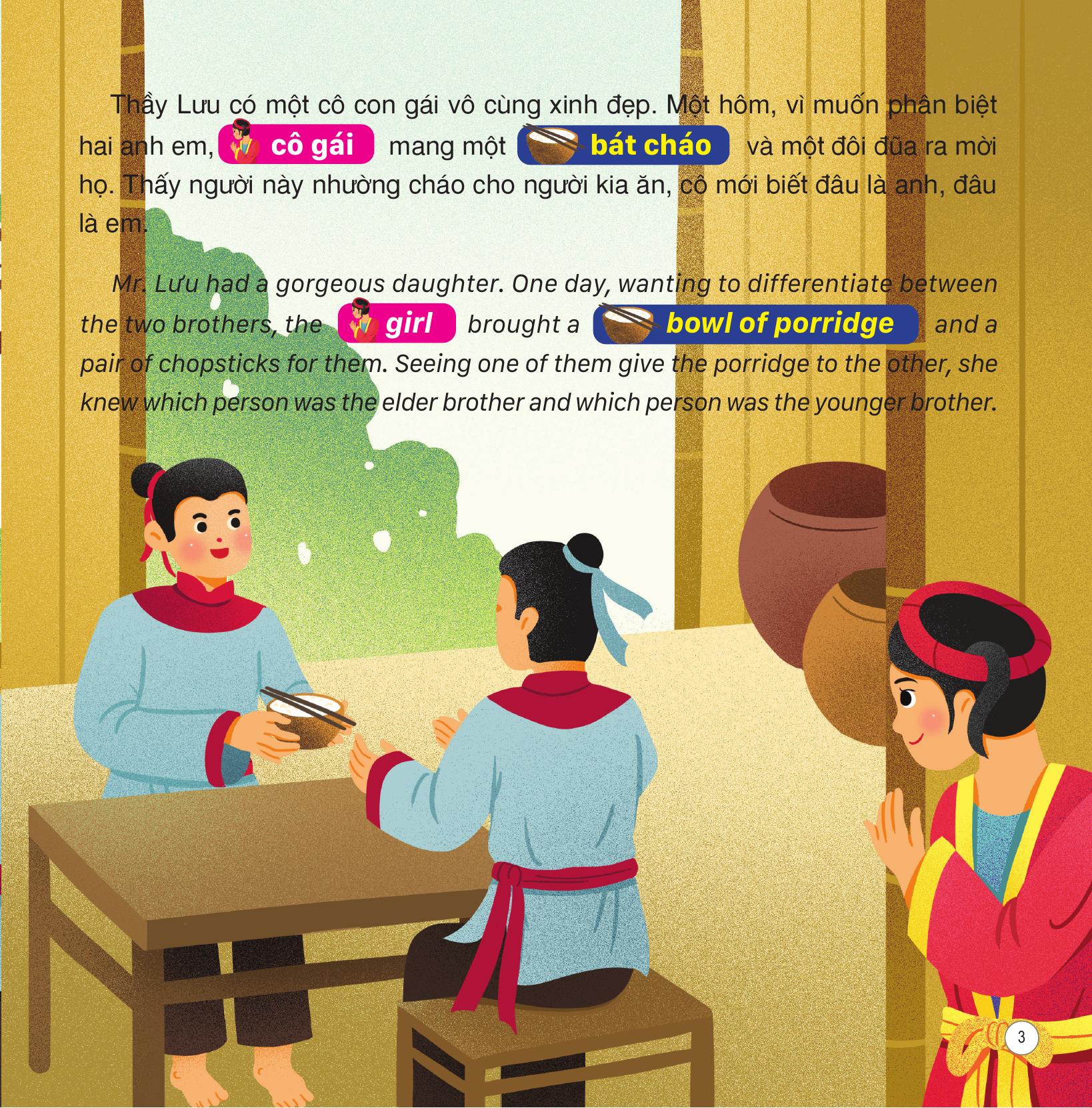 truyện cổ tích việt nam - sự tích trầu cau - song ngữ việt-anh - Ảnh 4