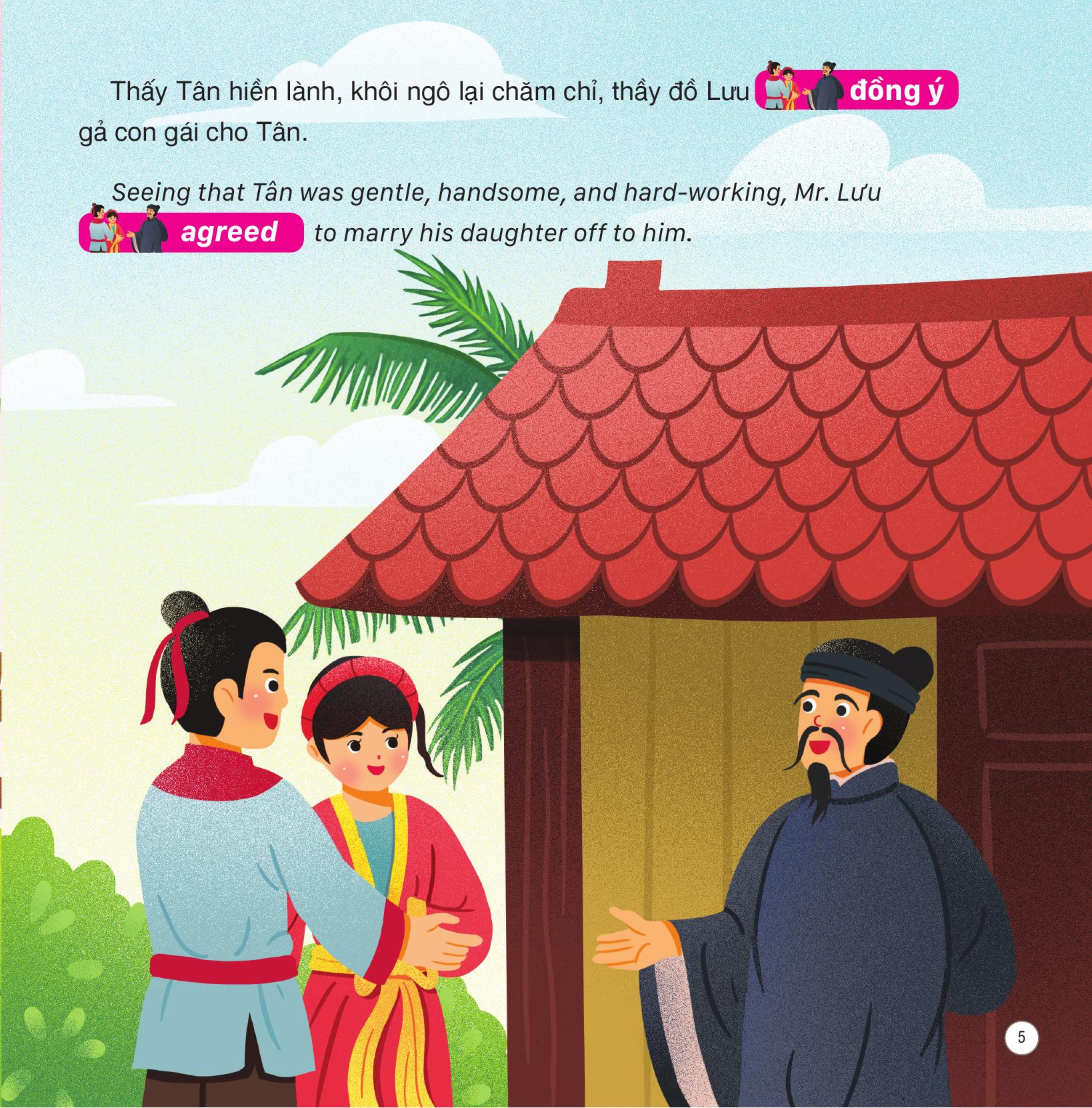 truyện cổ tích việt nam - sự tích trầu cau - song ngữ việt-anh - Ảnh 6