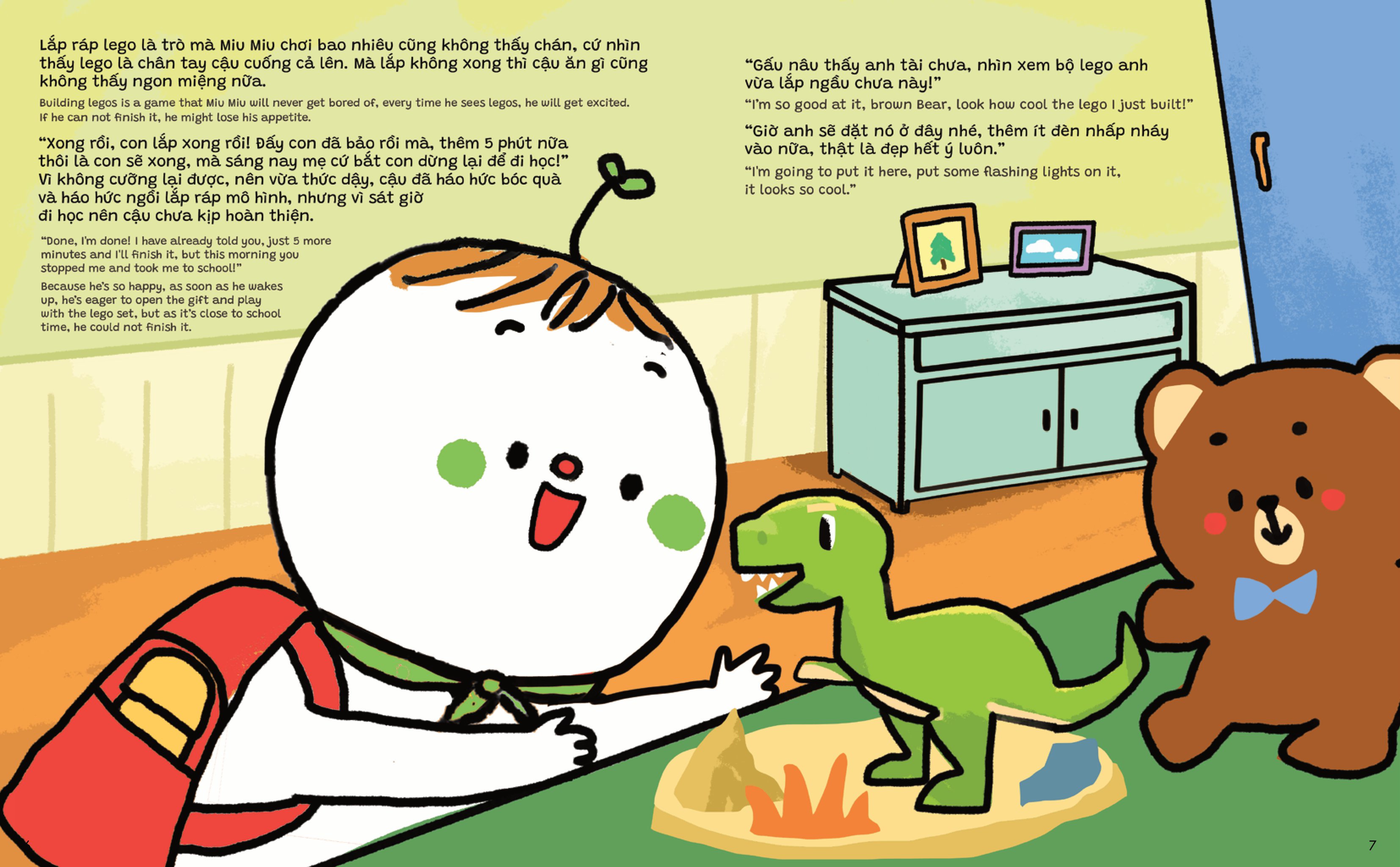 truyện ehon song ngữ việt-anh - miu bé nhỏ đón giáng sinh - giấc mơ noel kỳ lạ - Ảnh 6