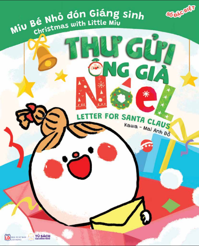 truyện ehon song ngữ việt-anh - miu bé nhỏ đón giáng sinh - thư gửi ông già noel - Ảnh 2