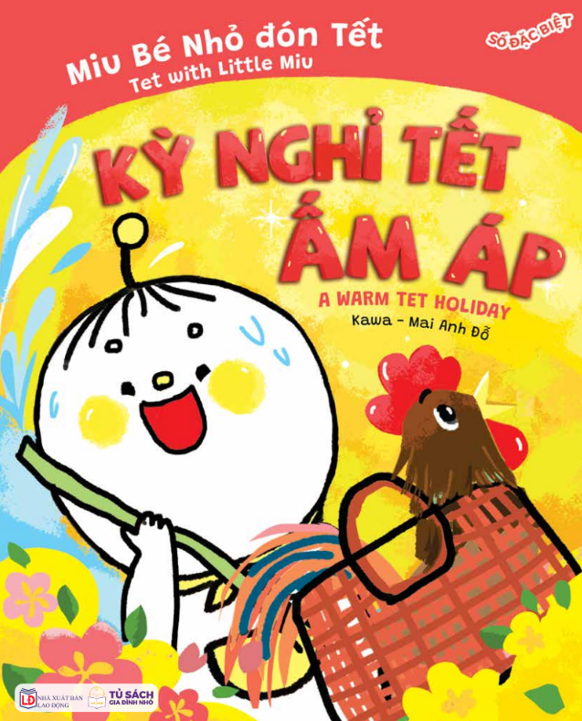 truyện ehon song ngữ việt-anh - miu bé nhỏ đón tết - kỳ nghỉ tết ấm áp - Ảnh 2