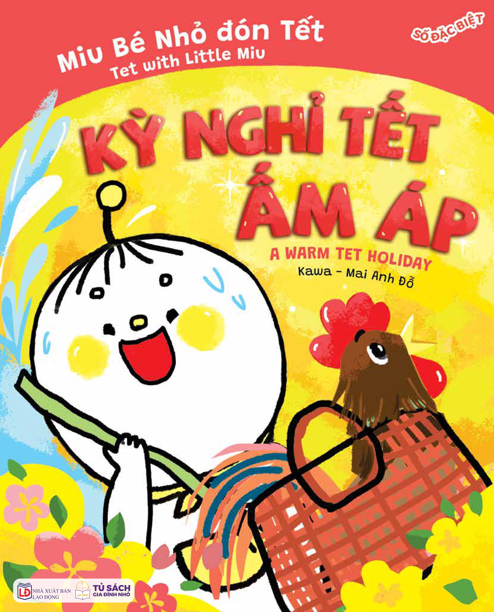 truyện ehon song ngữ việt-anh - miu bé nhỏ đón tết - kỳ nghỉ tết ấm áp - Ảnh 3