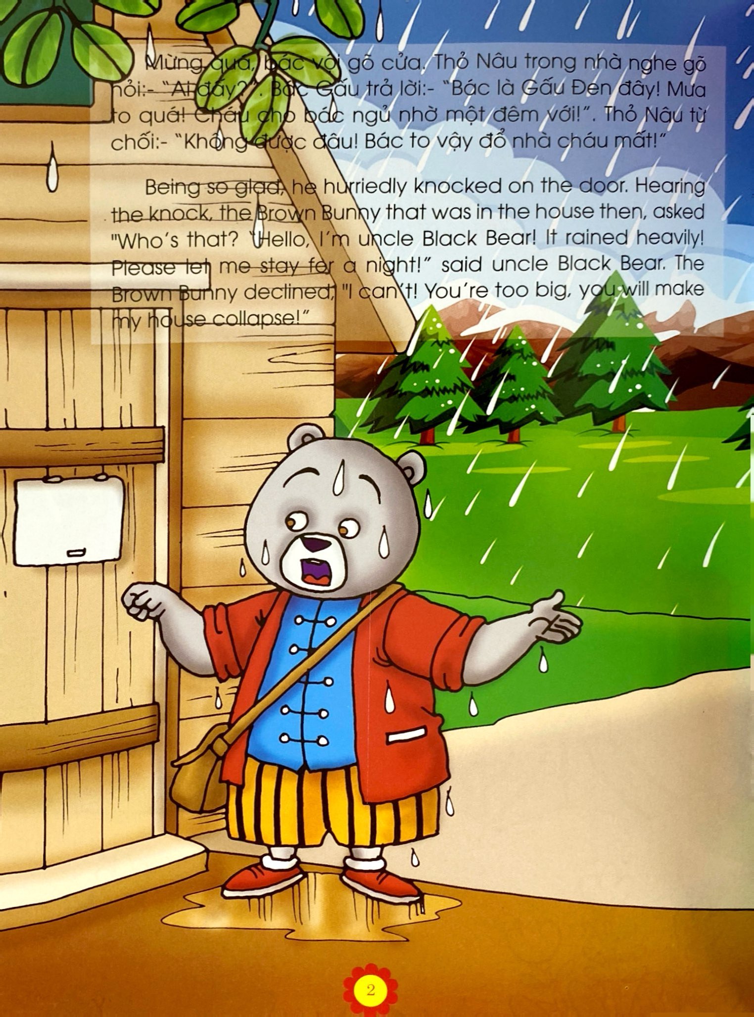 truyện kể tuổi thần tiên - song ngữ anh việt - bác gấu đen và hai chú thỏ - Ảnh 4