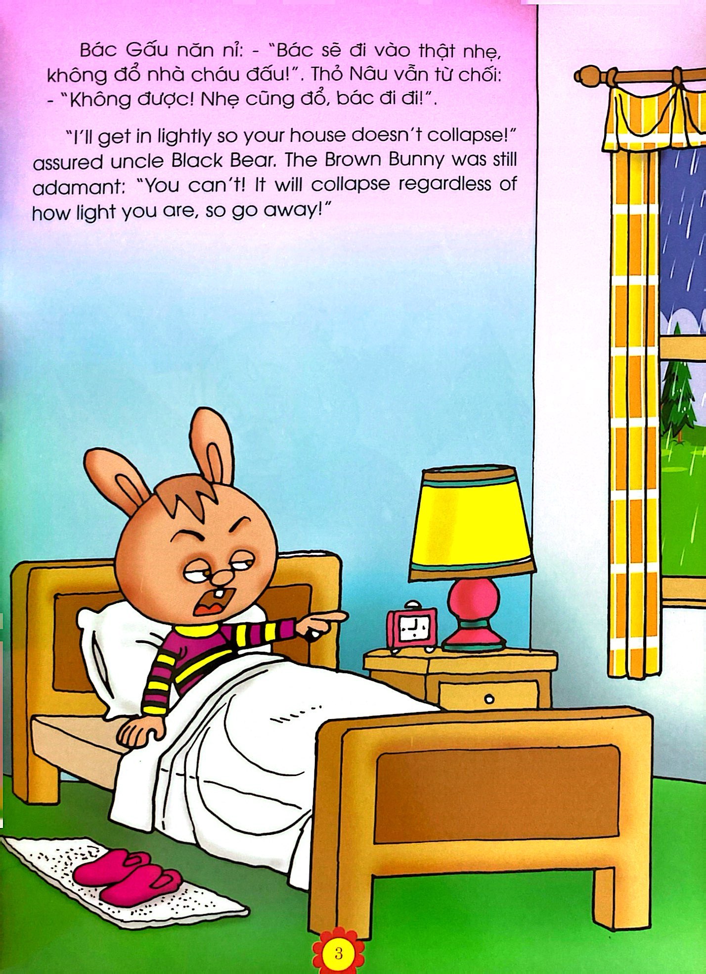 truyện kể tuổi thần tiên - song ngữ anh việt - bác gấu đen và hai chú thỏ - Ảnh 5