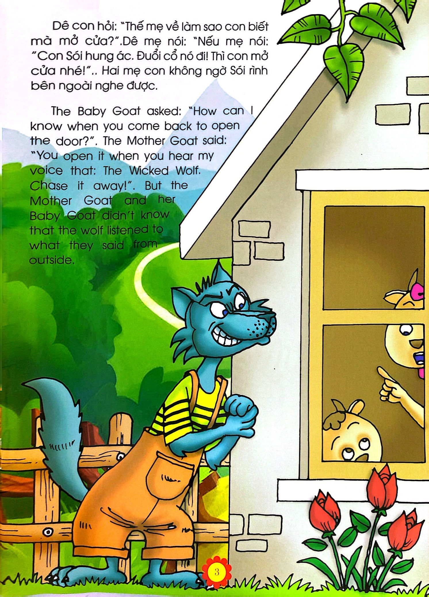 truyện kể tuổi thần tiên - song ngữ anh việt - dê con nhanh trí - Ảnh 5