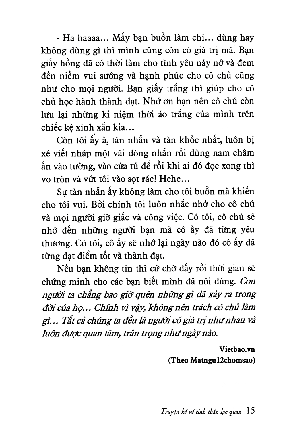 truyện kể về tinh thần lạc quan - Ảnh 13