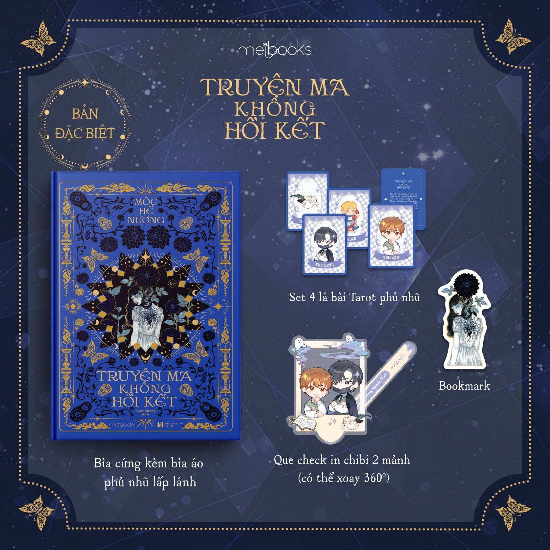 Truyện Ma Không Hồi Kết (Tái Bản 2025) - Bản Đặc Biệt - Bìa Cứng - Tặng Kèm Bookmark Cán Màng Lụa Ánh Ngọc Trai + Set 4 Lá Bài Tarot + Que Check-In Chibi - Ảnh 2