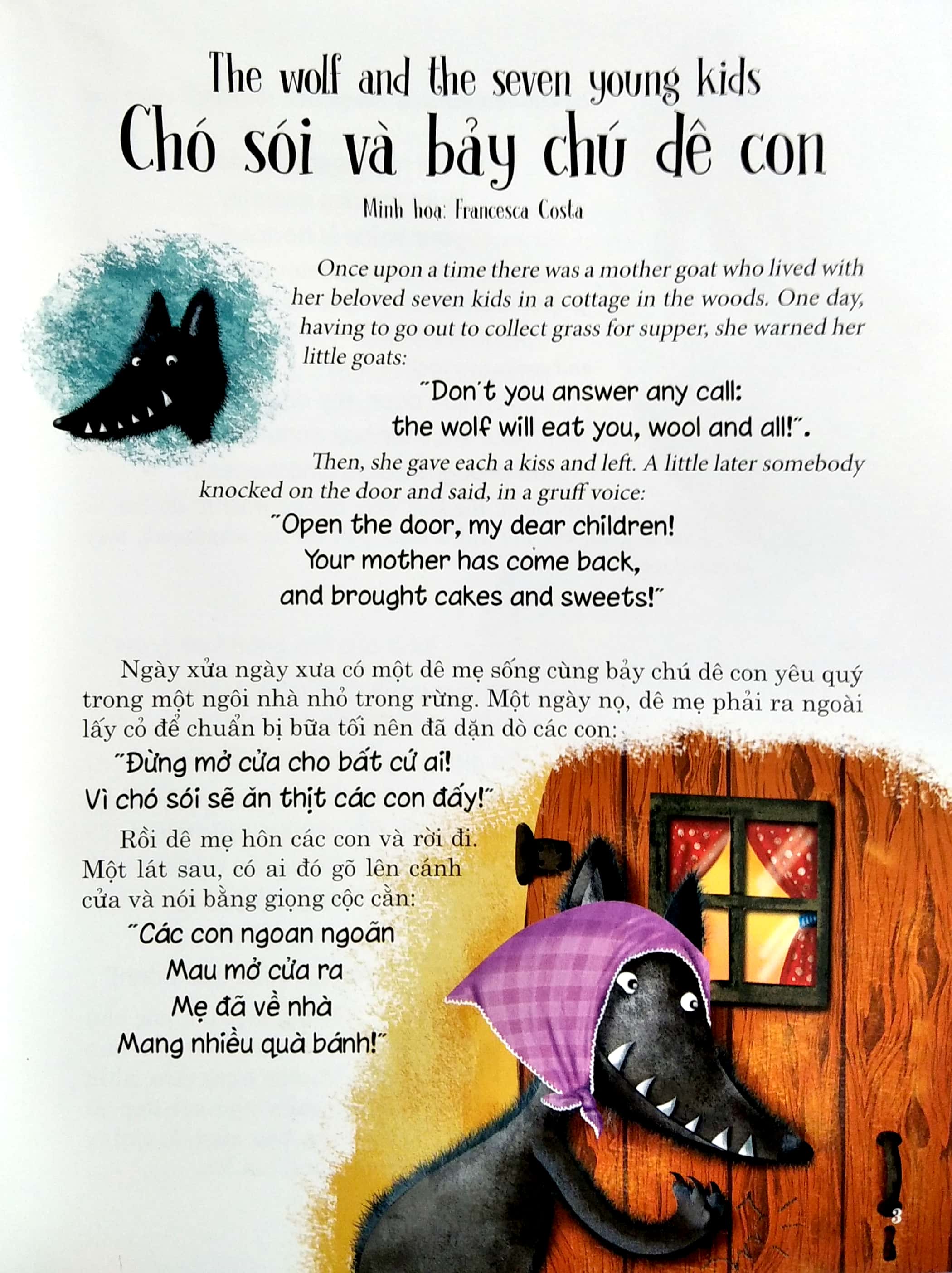truyện song ngữ anh - việt: con sói và bảy chú dê con - Ảnh 3