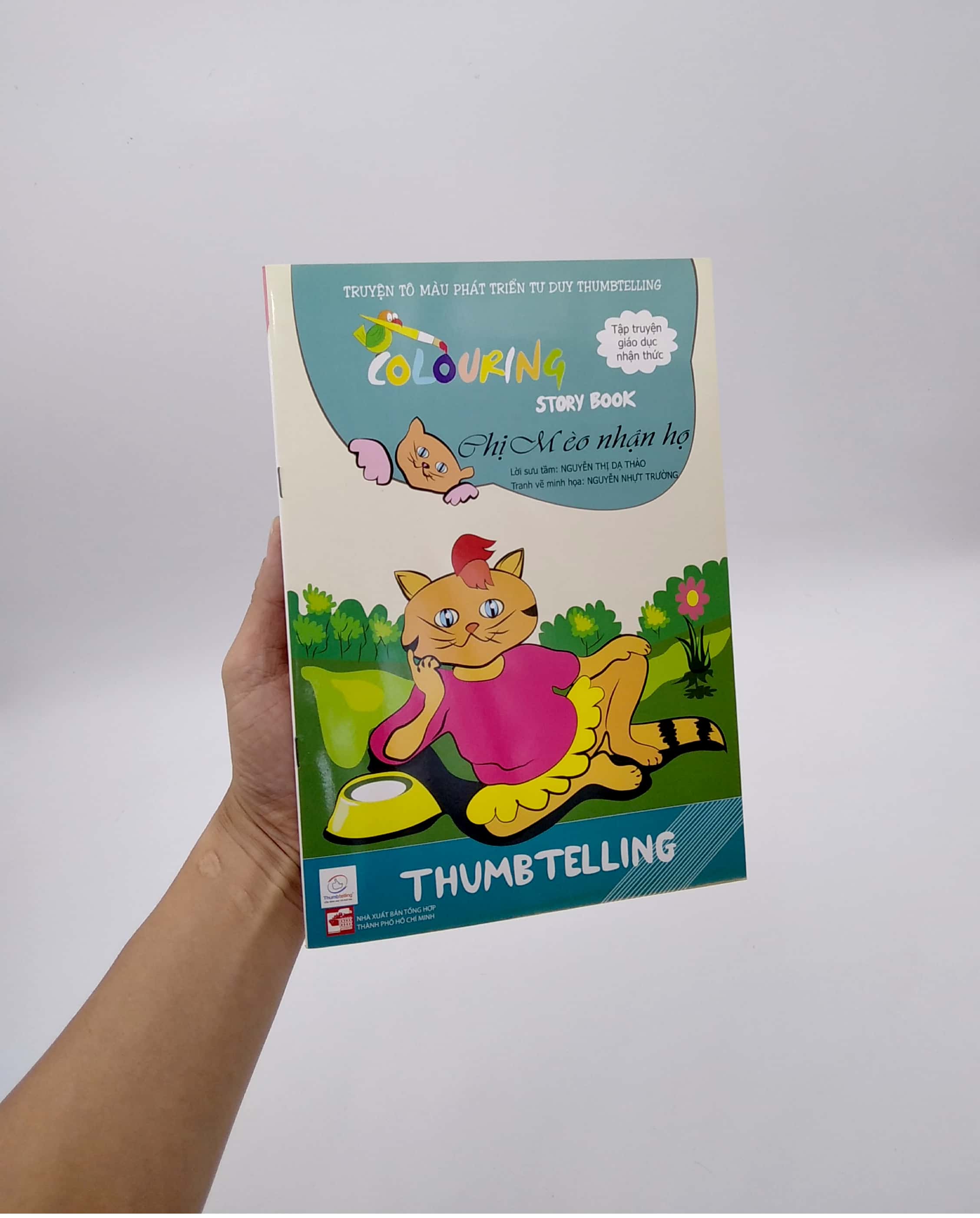 truyện tô màu phát triển tư duy thumbtelling - chị mèo nhận họ - Ảnh 7
