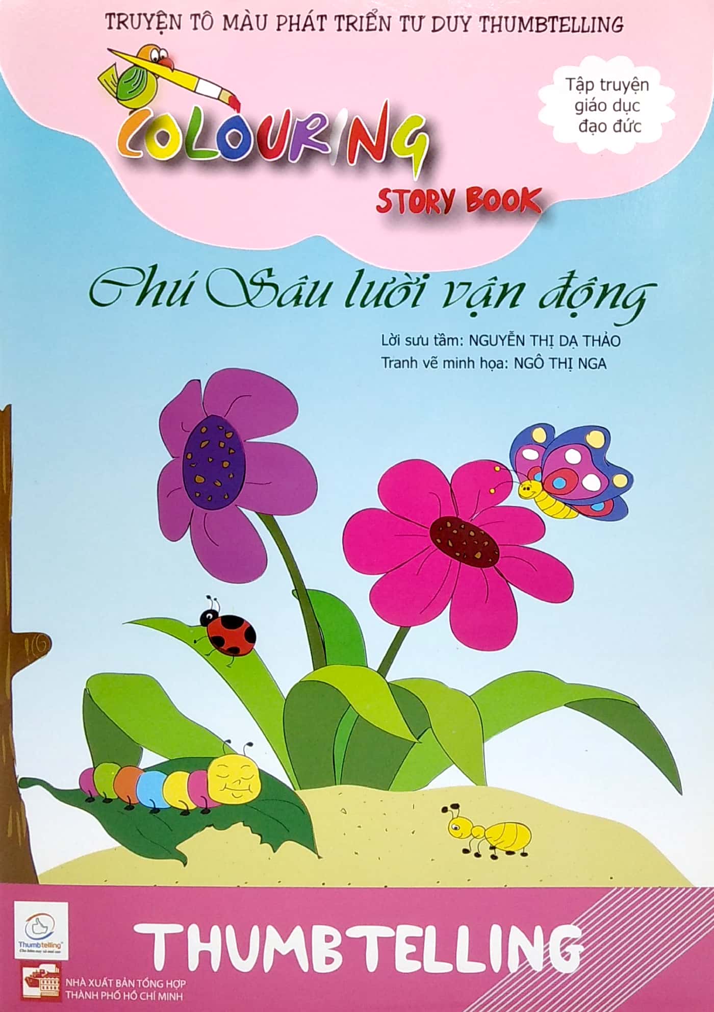 truyện tô màu phát triển tư duy thumbtelling - chú sâu lười vận động - Ảnh 2