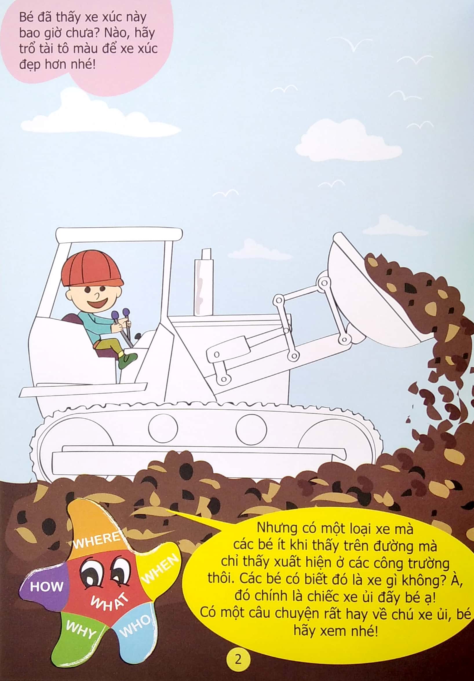 truyện tô màu phát triển tư duy thumbtelling - chuyện của xe ủi nhỏ - Ảnh 5