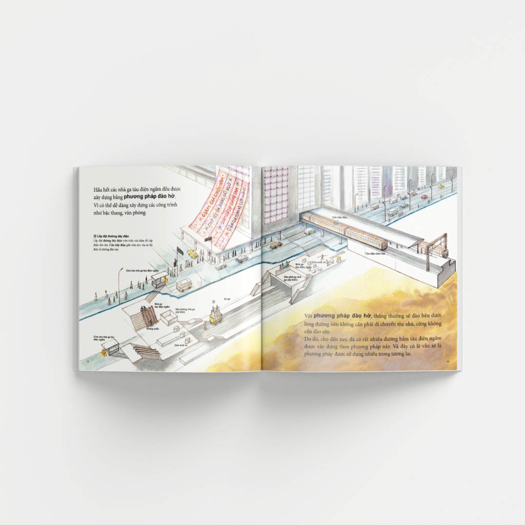 truyện tranh ehon nhật bản - đường hầm tàu điện ngầm được xây dựng như thế nào? - Ảnh 3