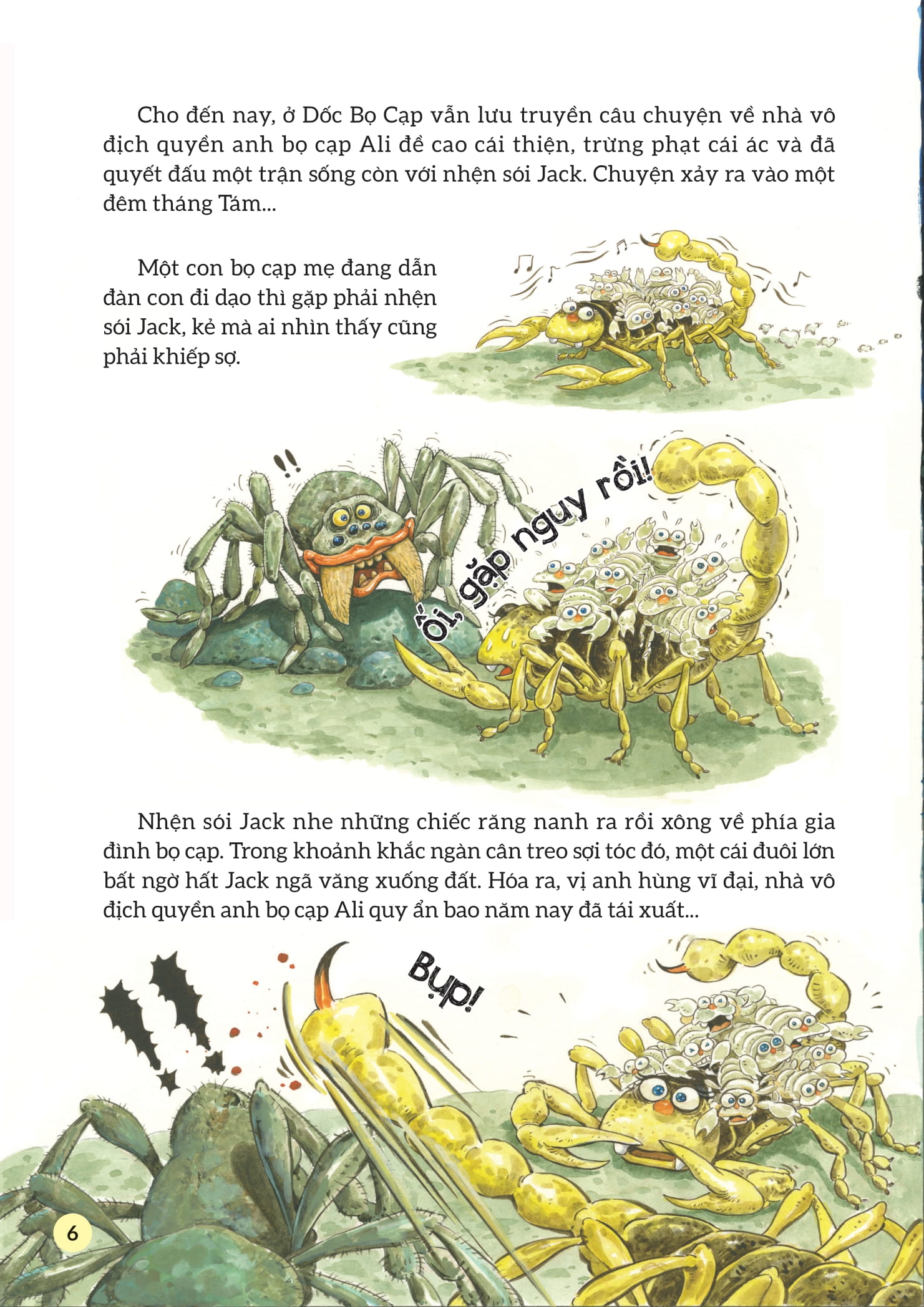 truyện tranh khoa học về các loài côn trùng - nhà vô địch quyền anh - bọ cạp vàng - Ảnh 5