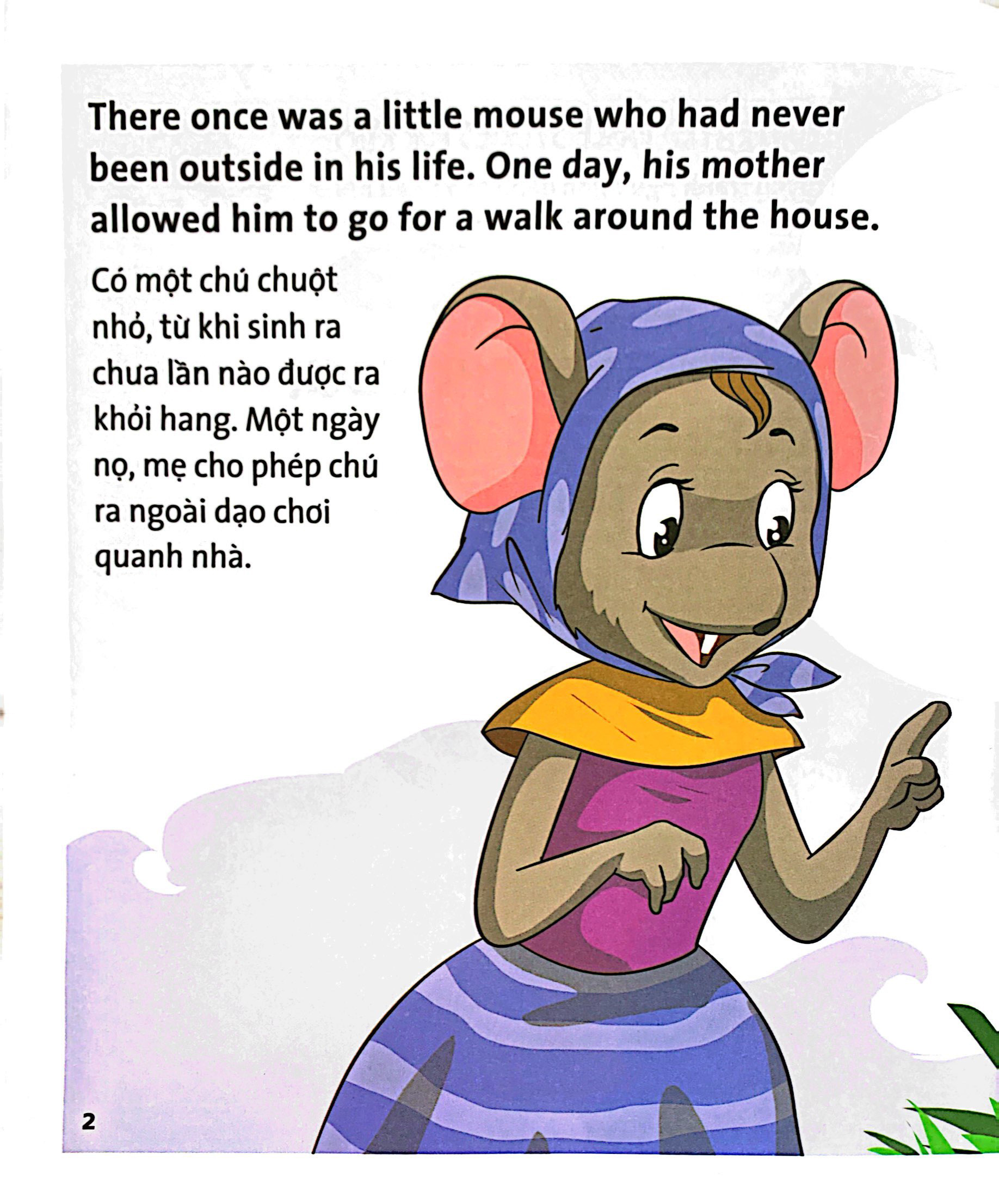 truyện tranh ngụ ngôn dành cho thiếu nhi song ngữ anh-việt - chuột, gà trống và mèo - Ảnh 2