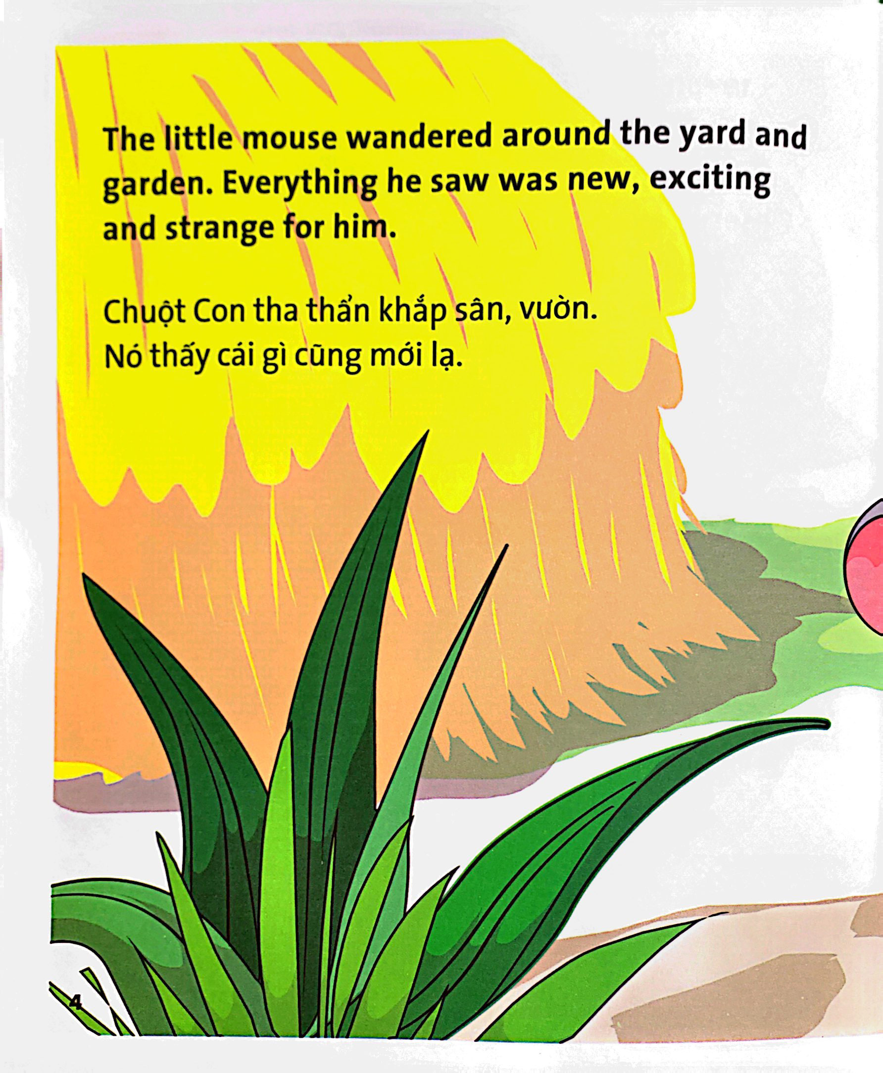 truyện tranh ngụ ngôn dành cho thiếu nhi song ngữ anh-việt - chuột, gà trống và mèo - Ảnh 4