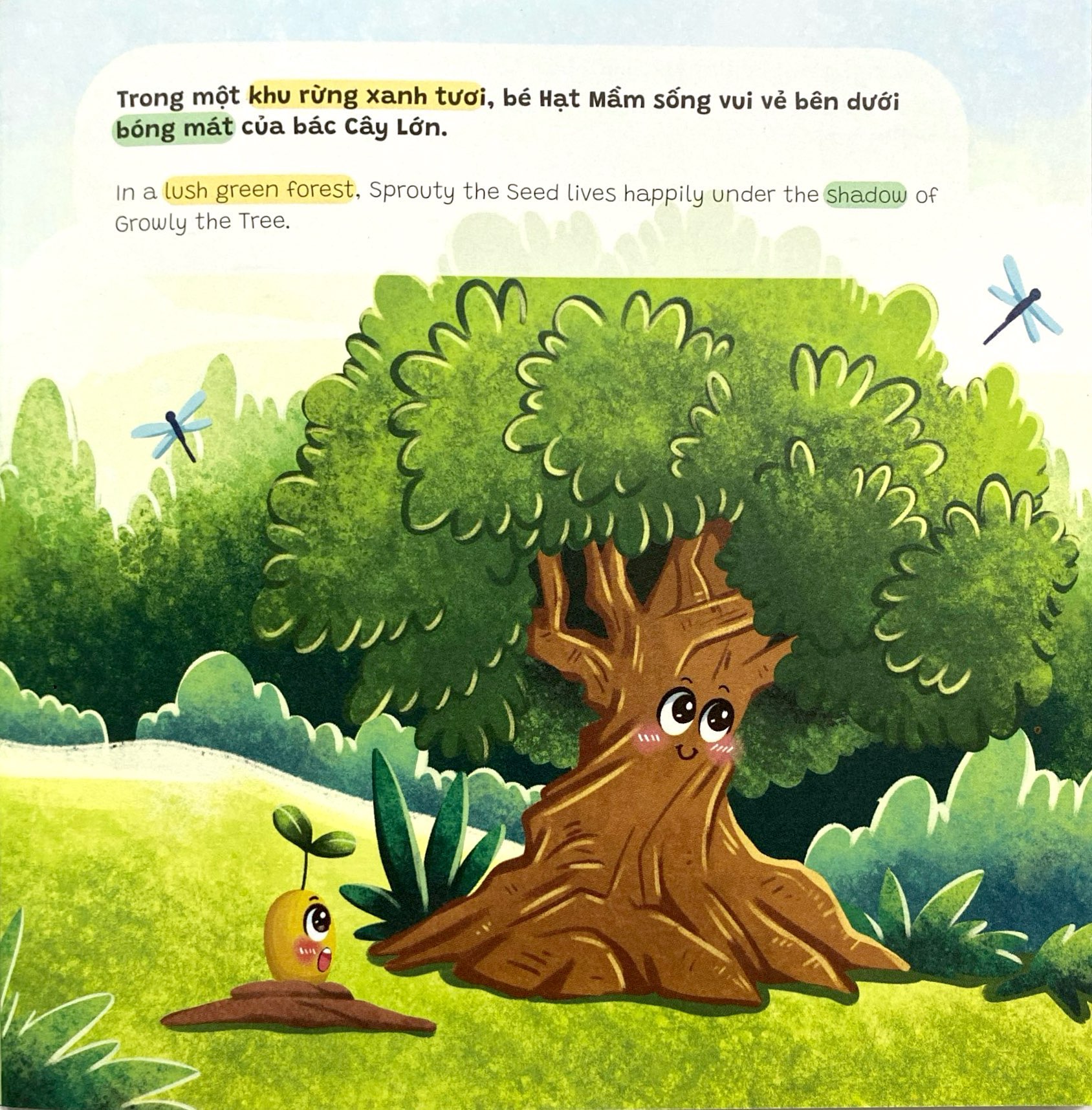 truyện tranh song ngữ anh-việt - tô màu tương tác - ngụ ngôn nhân quả - bé hạt mầm học lớn - Ảnh 4