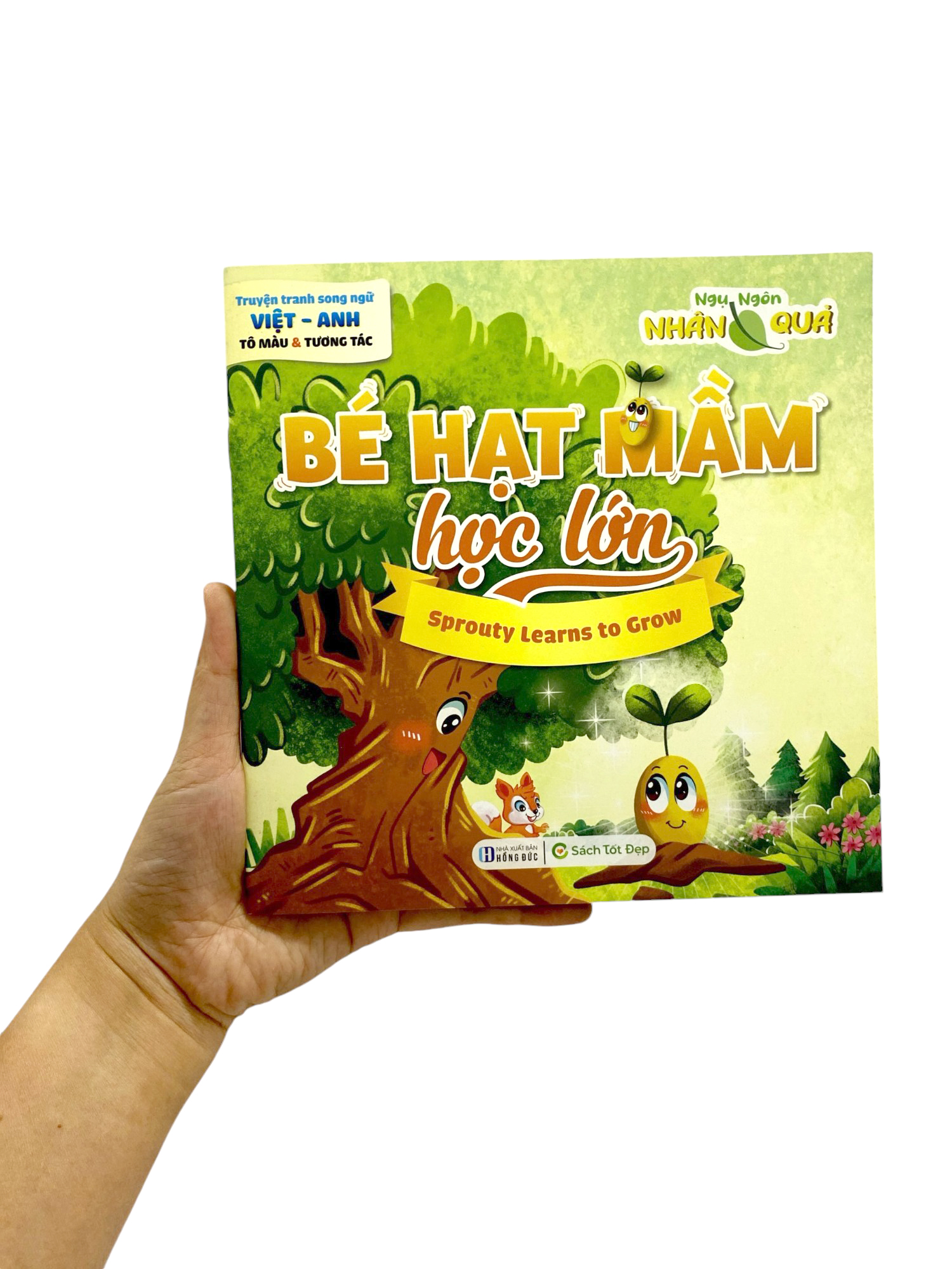 truyện tranh song ngữ anh-việt - tô màu tương tác - ngụ ngôn nhân quả - bé hạt mầm học lớn - Ảnh 8