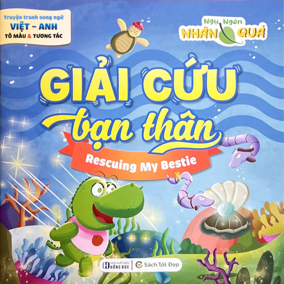 truyện tranh song ngữ anh-việt - tô màu tương tác - ngụ ngôn nhân quả - giải cứu bạn thân - Ảnh 2