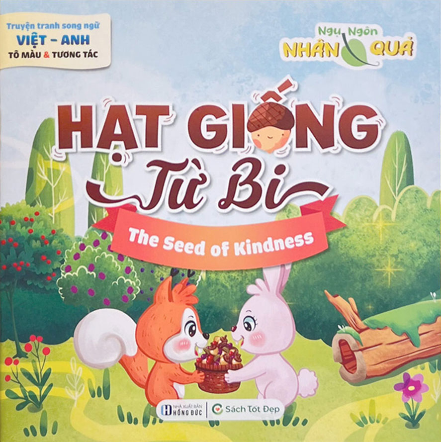 truyện tranh song ngữ anh-việt - tô màu tương tác - ngụ ngôn nhân quả - hạt giống từ bi - Ảnh 2
