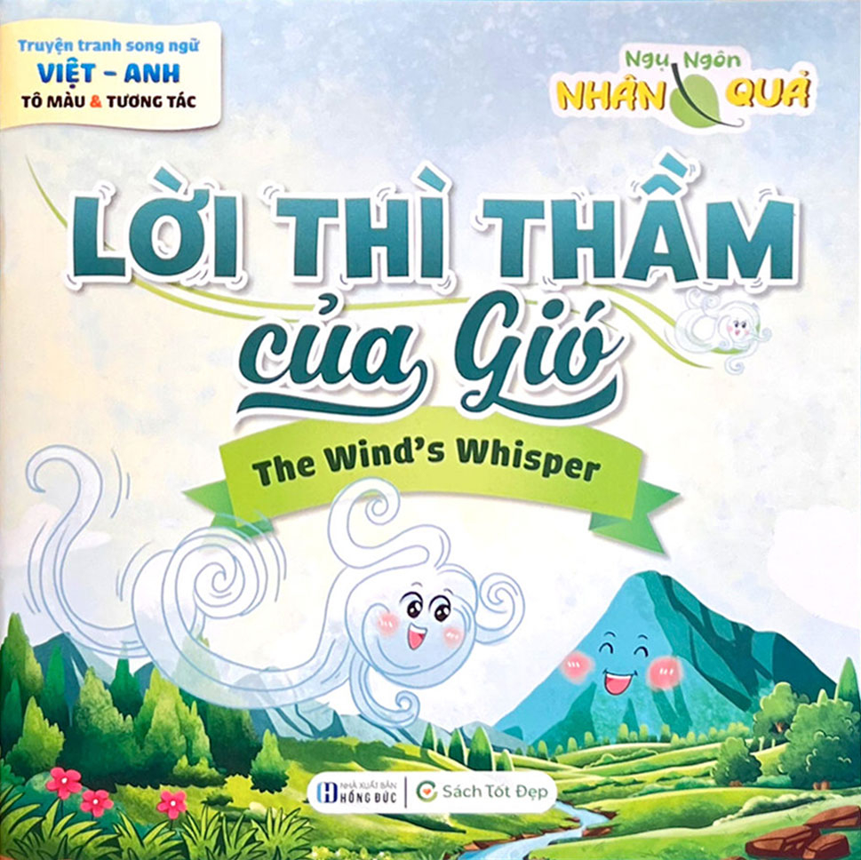 truyện tranh song ngữ anh-việt - tô màu tương tác - ngụ ngôn nhân quả - lời thì thầm của gió - Ảnh 2