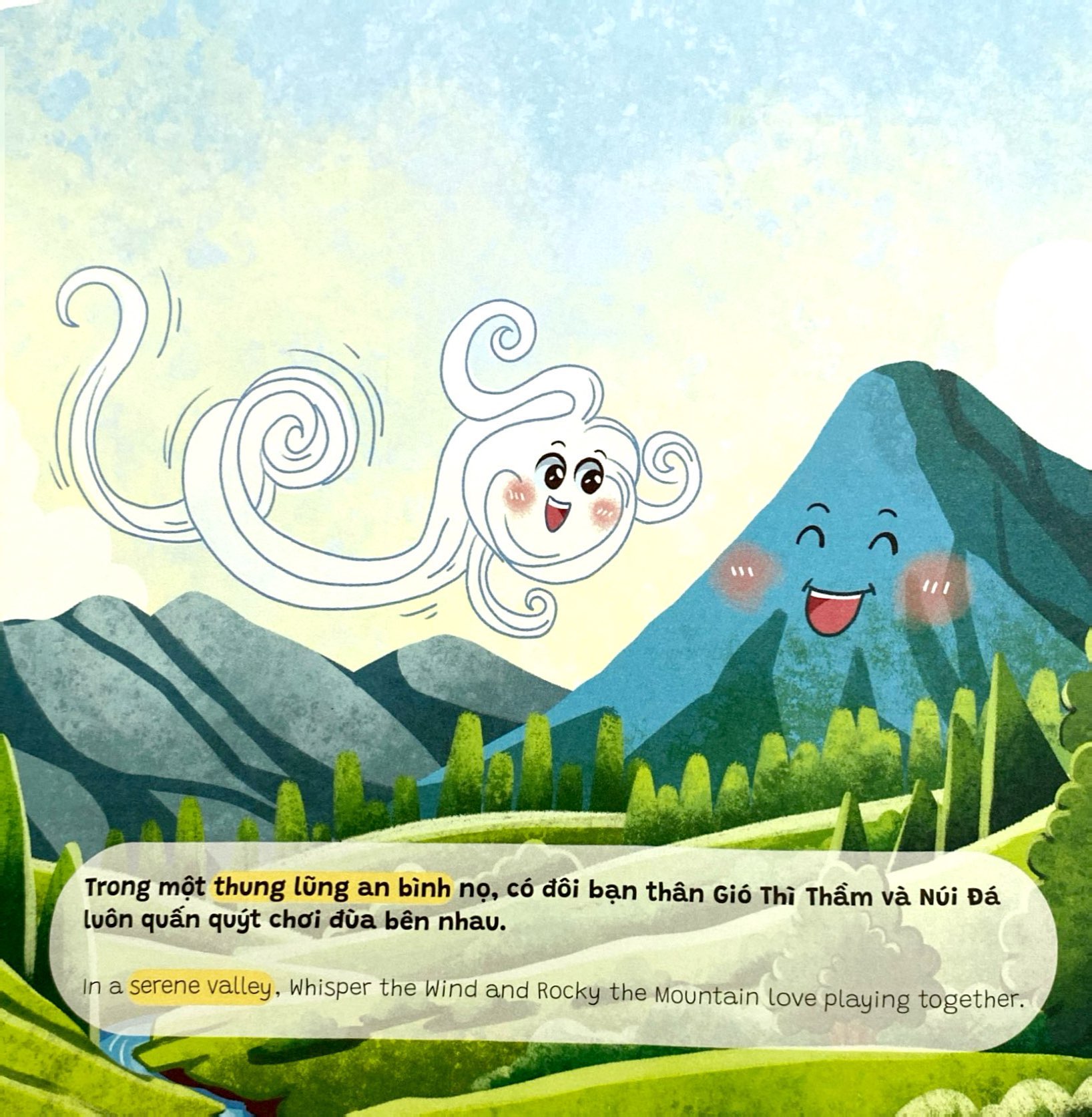 truyện tranh song ngữ anh-việt - tô màu tương tác - ngụ ngôn nhân quả - lời thì thầm của gió - Ảnh 4