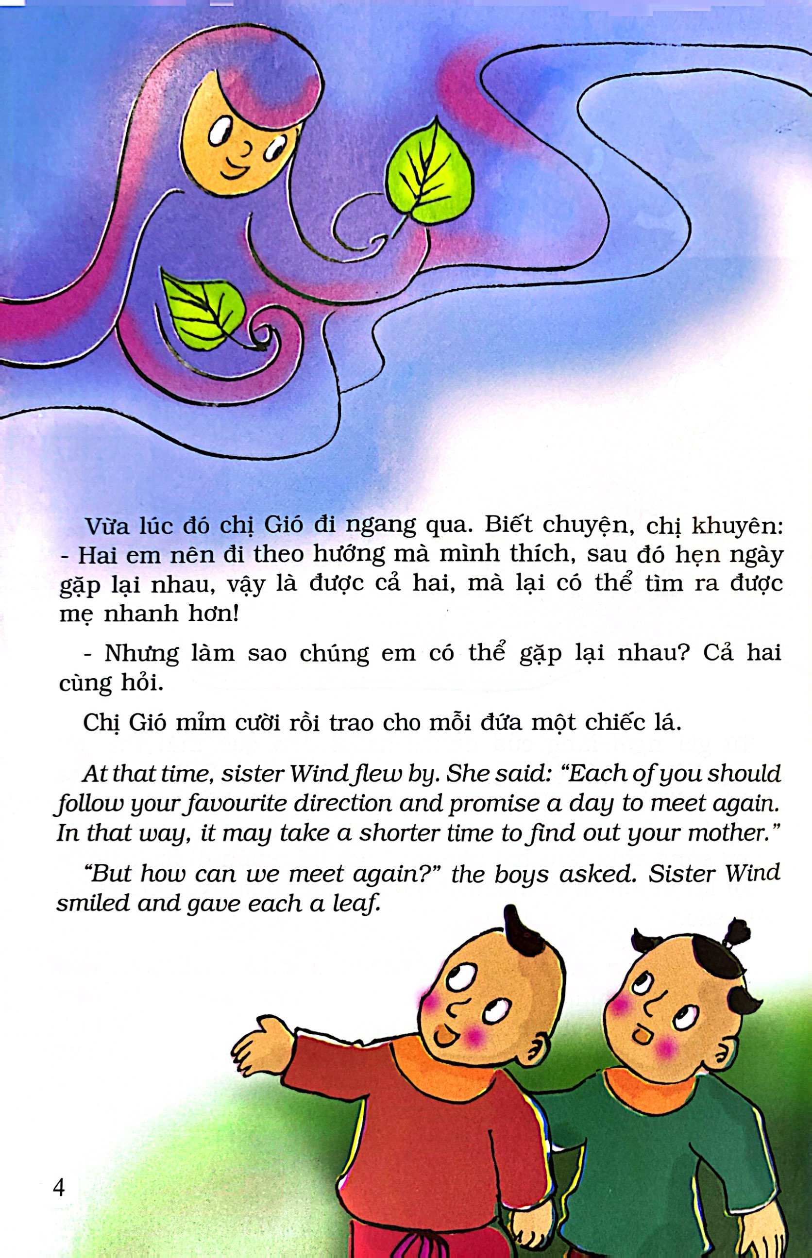 truyện tranh song ngữ việt - anh: bờm và cuội - chiếc lá kì diệu - Ảnh 4