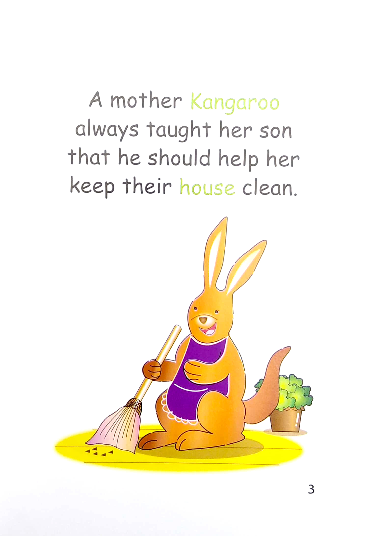 truyện tranh song ngữ việt - anh cho bé - a clean and tidy kangaroo - bạn kangaroo sạch sẽ, gọn gàng - Ảnh 4