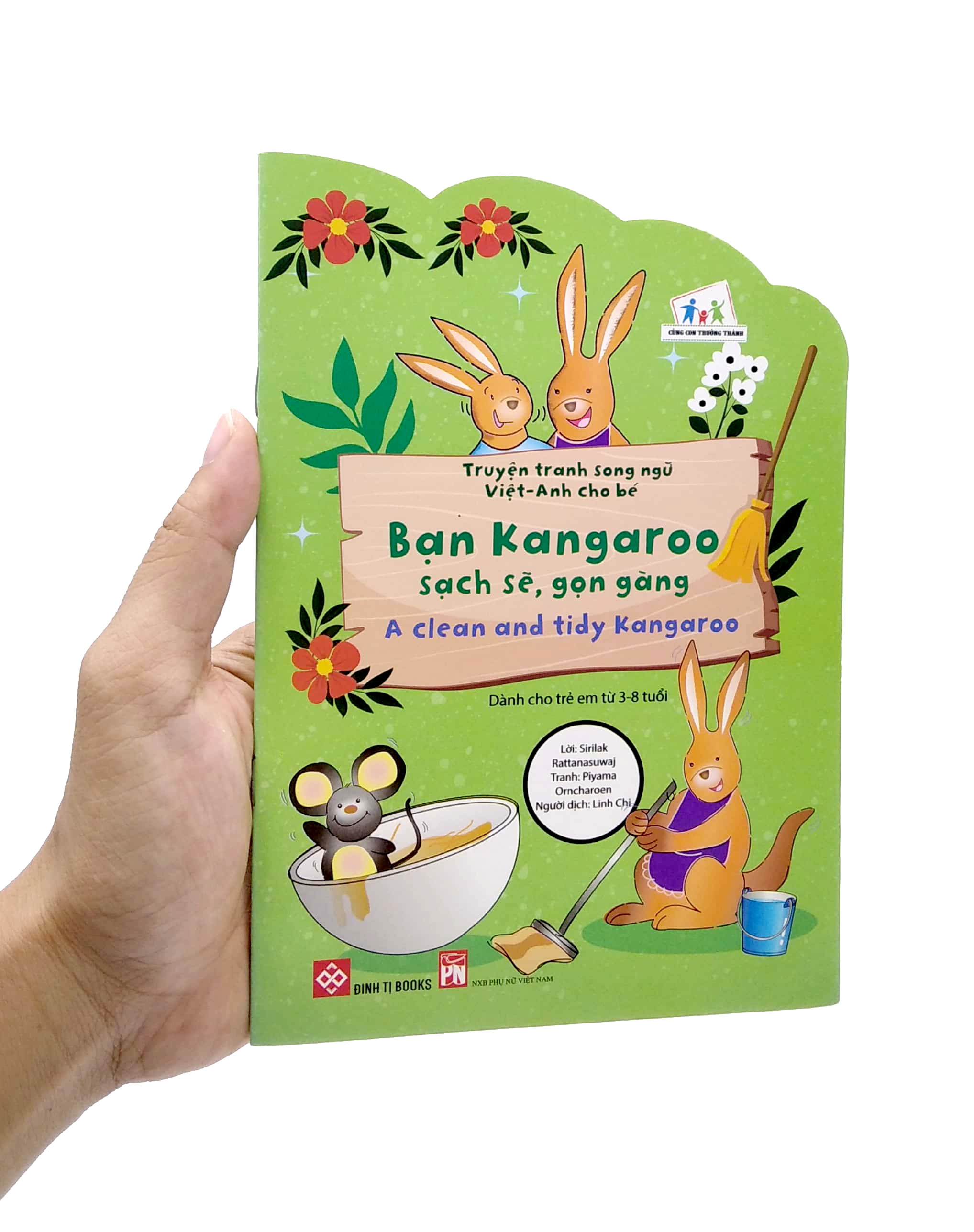 truyện tranh song ngữ việt - anh cho bé - a clean and tidy kangaroo - bạn kangaroo sạch sẽ, gọn gàng - Ảnh 7