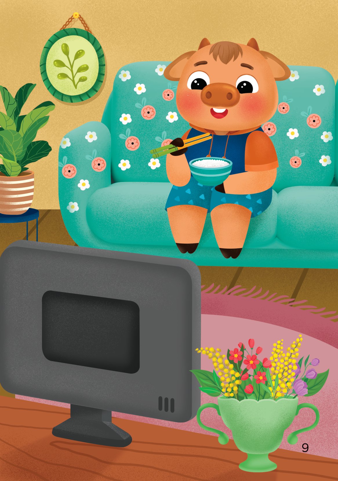 truyện tranh song ngữ việt-anh cho bé - ăn đúng cách, uống đúng mực - improving your eating habits - Ảnh 10