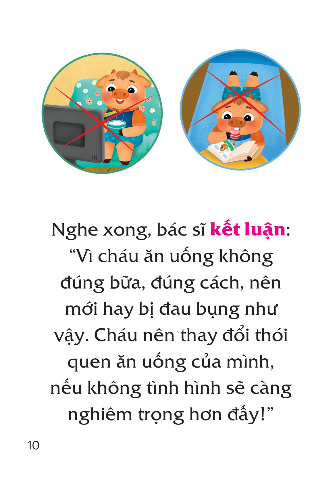 truyện tranh song ngữ việt-anh cho bé - ăn đúng cách, uống đúng mực - improving your eating habits - Ảnh 11