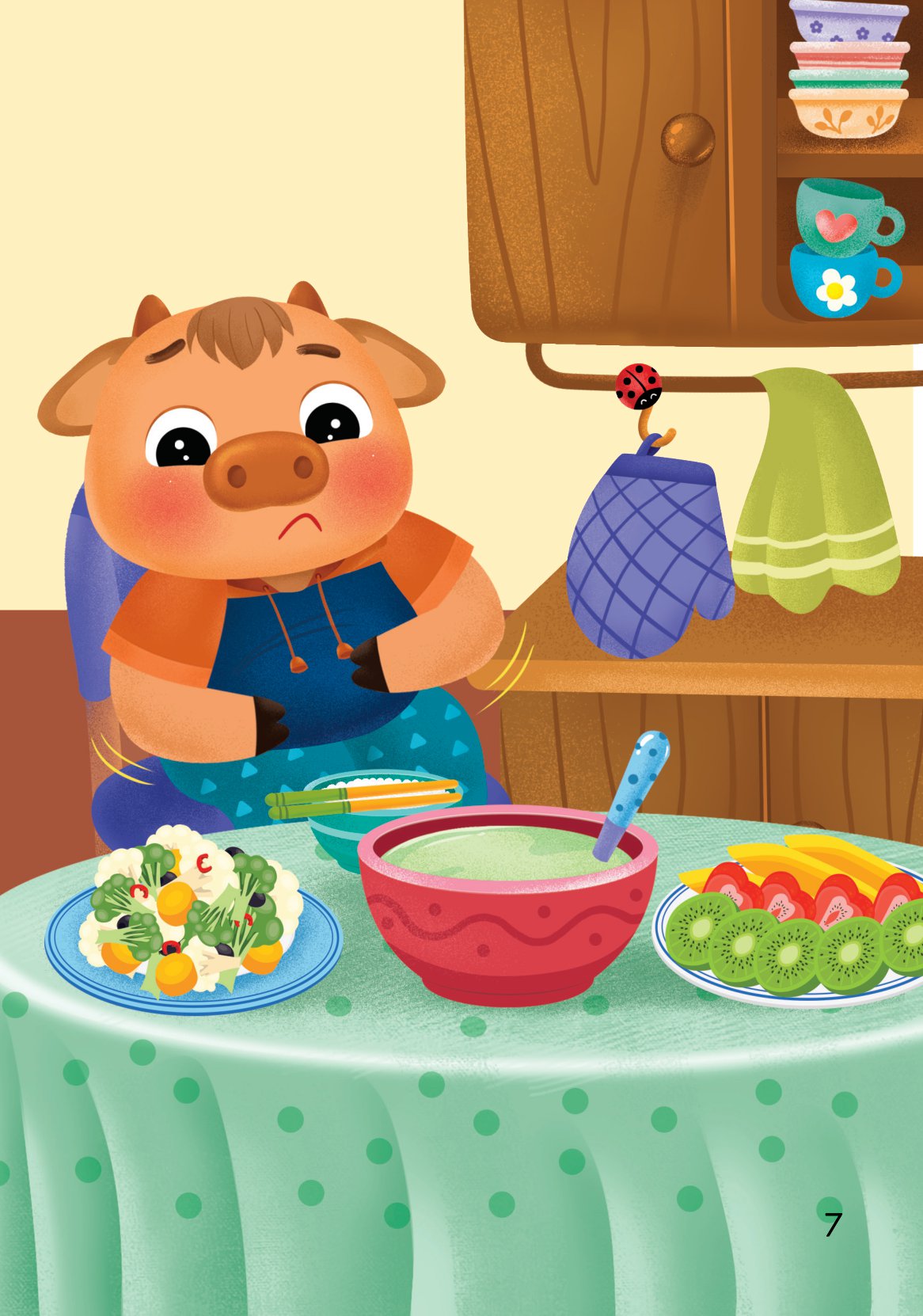 truyện tranh song ngữ việt-anh cho bé - ăn đúng cách, uống đúng mực - improving your eating habits - Ảnh 8