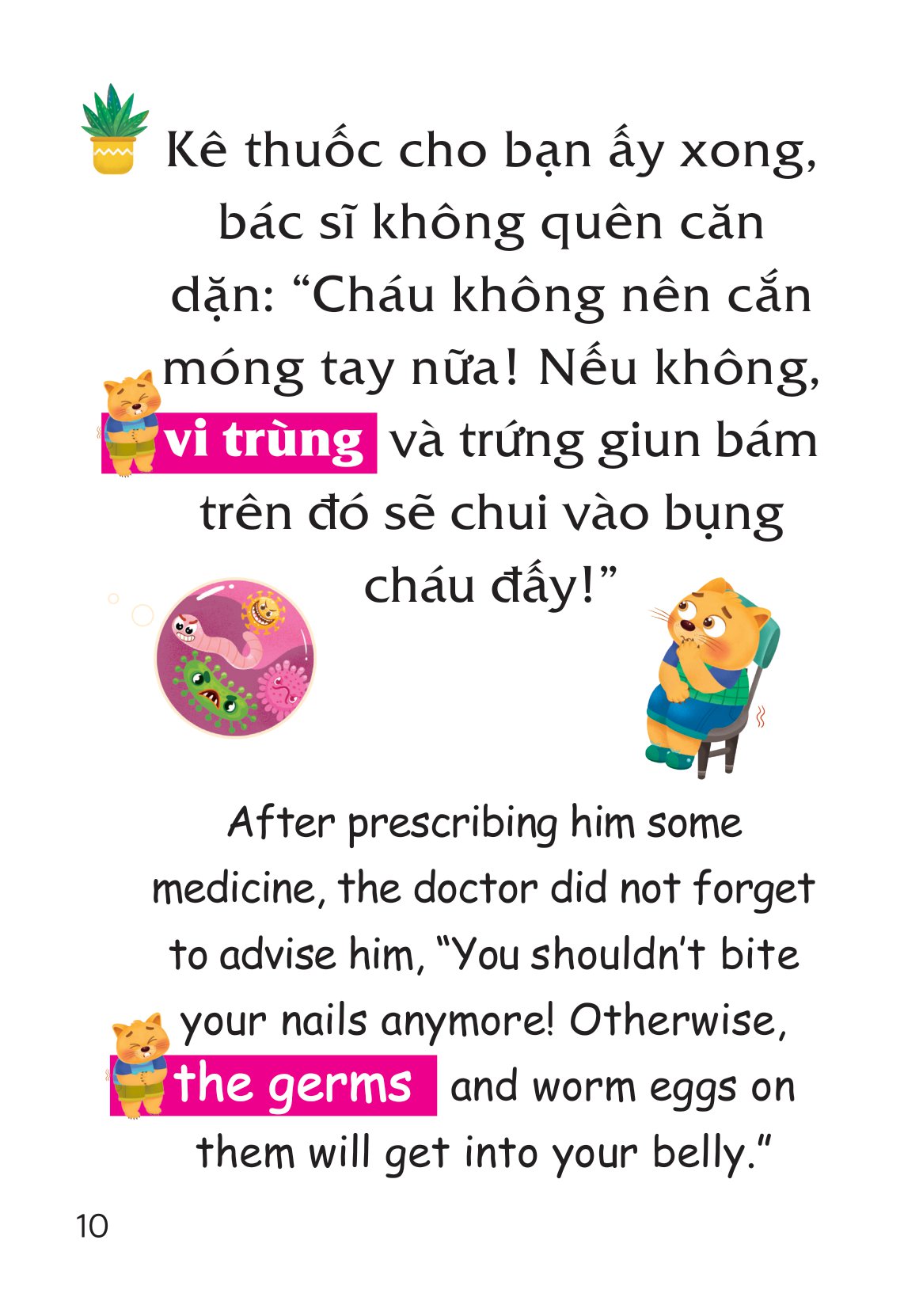 truyện tranh song ngữ việt-anh cho bé - cắn móng tay là xấu lắm đấy! - biting your nails is a bad habit - Ảnh 11