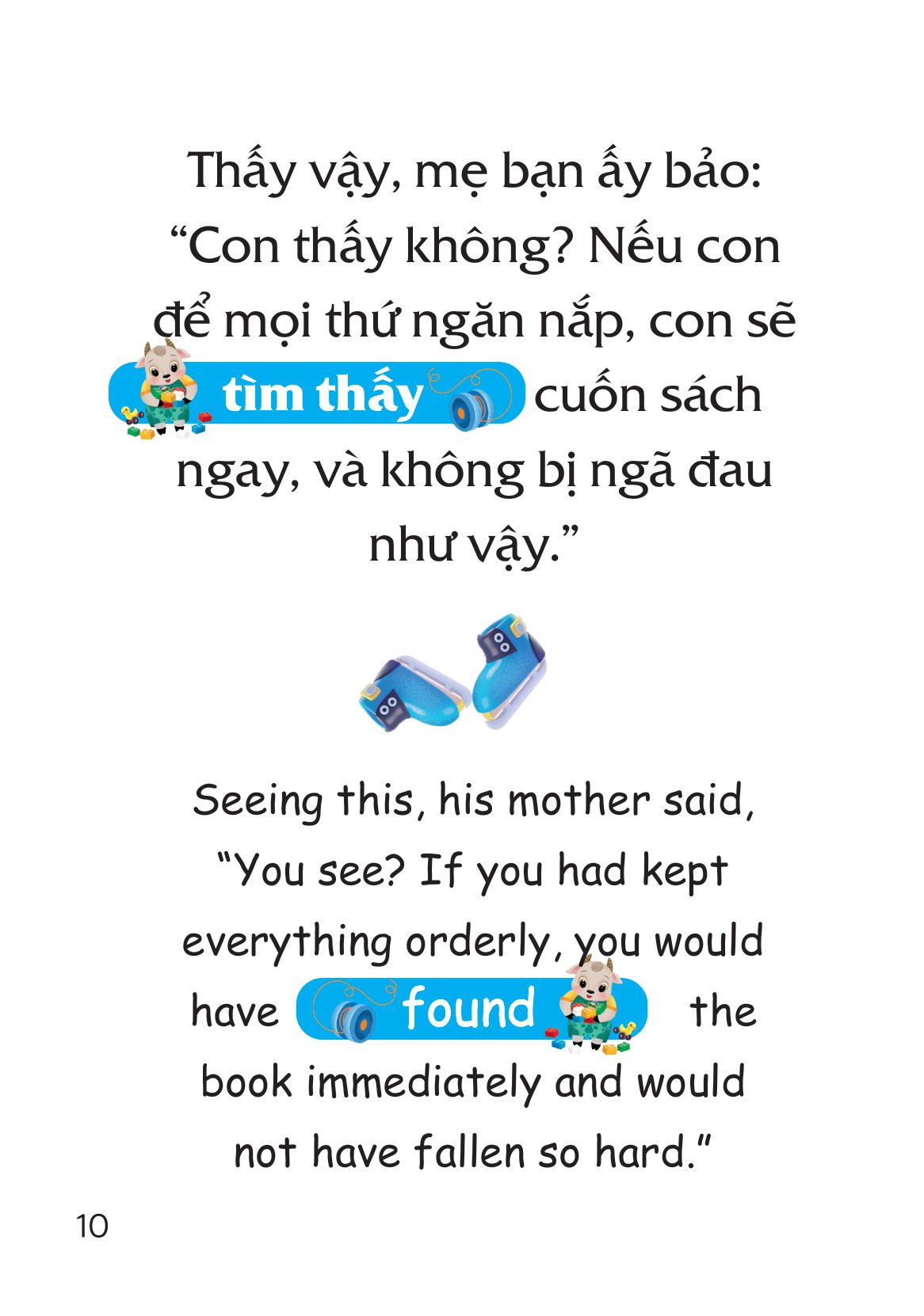 truyện tranh song ngữ việt-anh cho bé - đồ đạc gọn gàng, sẵn sàng sử dụng - you find things more easily when you keep them orderly - Ảnh 11