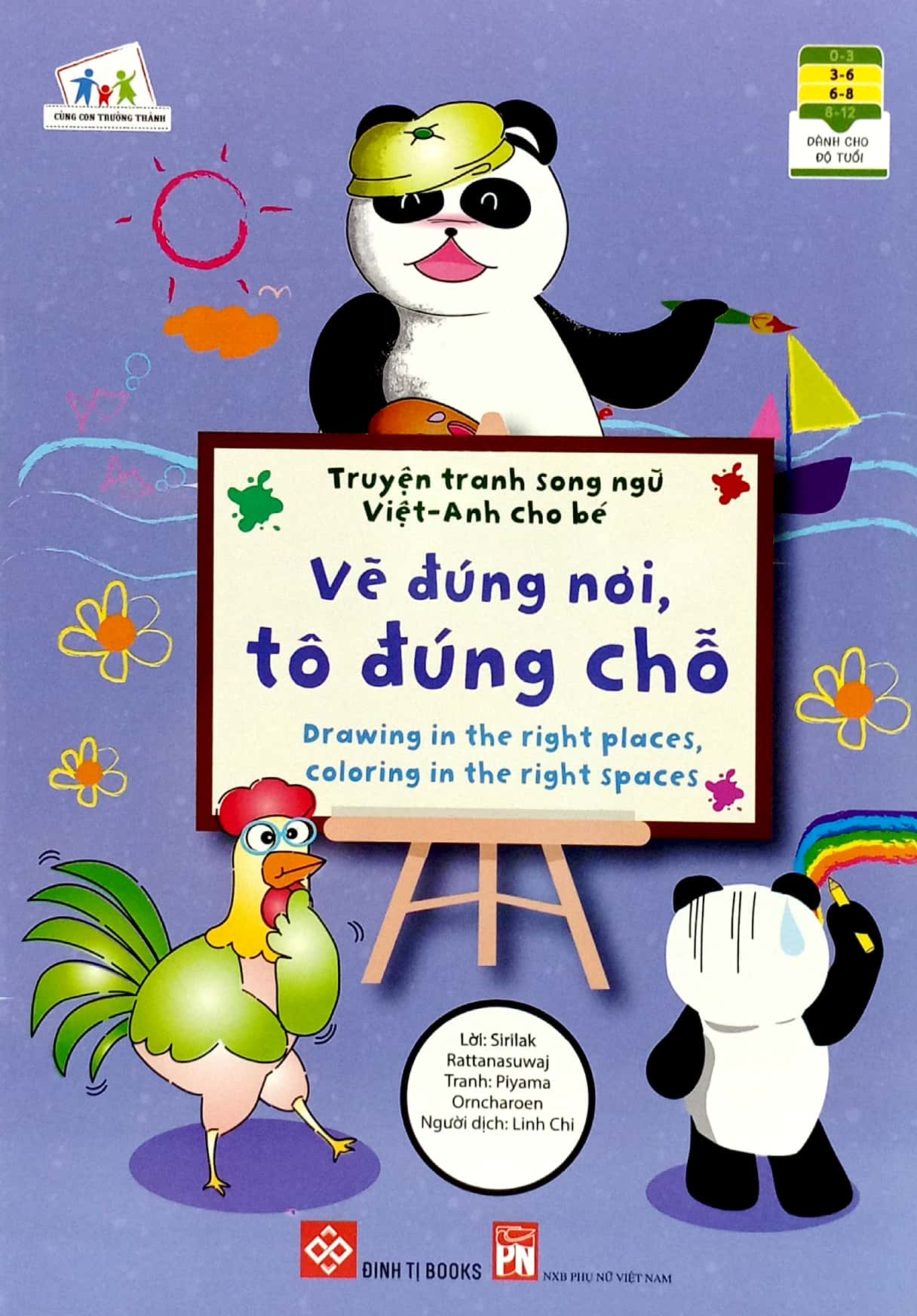 truyện tranh song ngữ việt - anh cho bé - drawing in the right places, coloring in the right spaces - vẽ đúng nơi, tô đúng chỗ - Ảnh 2