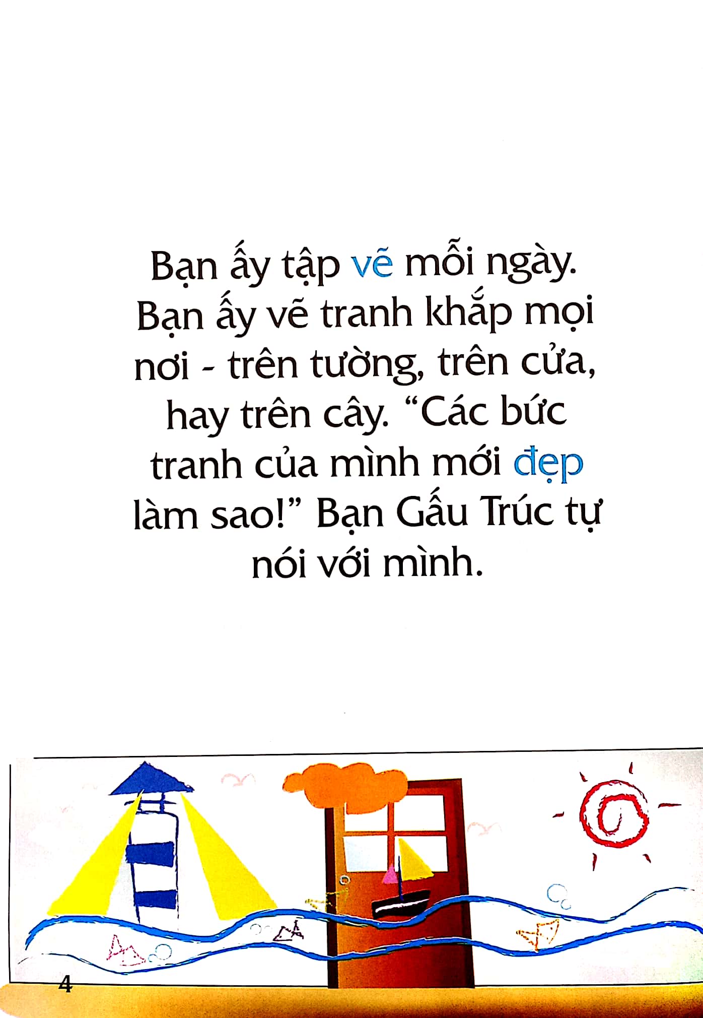 truyện tranh song ngữ việt - anh cho bé - drawing in the right places, coloring in the right spaces - vẽ đúng nơi, tô đúng chỗ - Ảnh 5