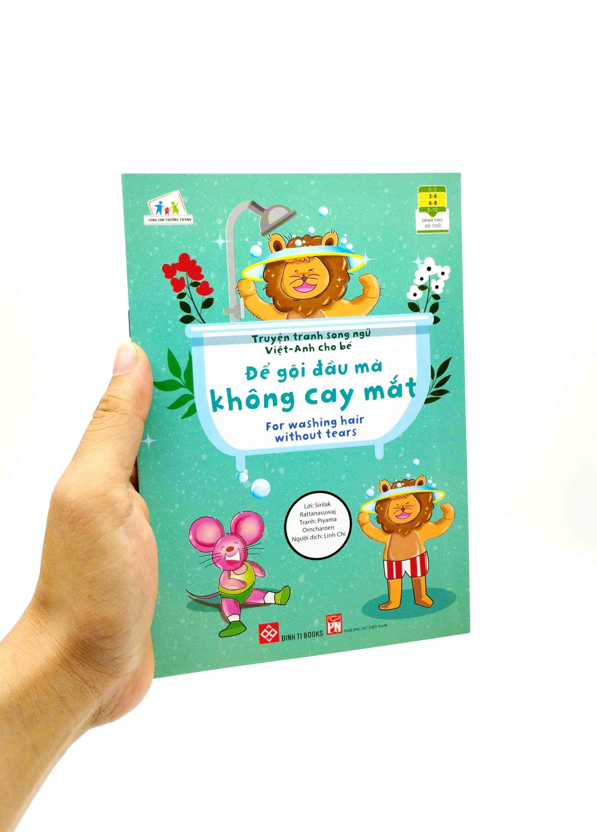 truyện tranh song ngữ việt - anh cho bé - for washing hair without tears - để gội đầu mà không cay mắt - Ảnh 7