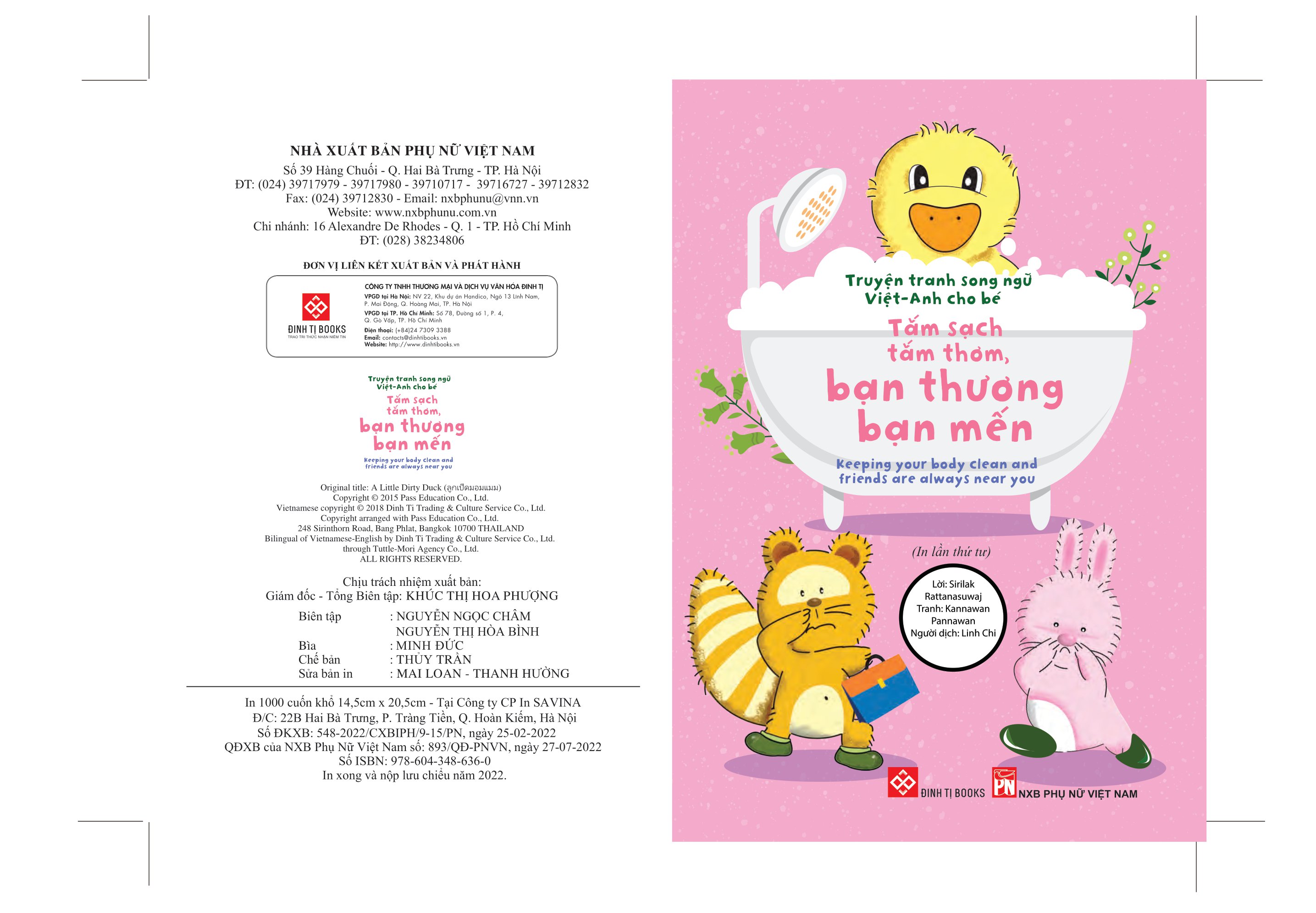 truyện tranh song ngữ việt - anh cho bé - keeping your body clean and friends are always near you - tắm sạch tắm thơm, bạn thương bạn mến - Ảnh 2