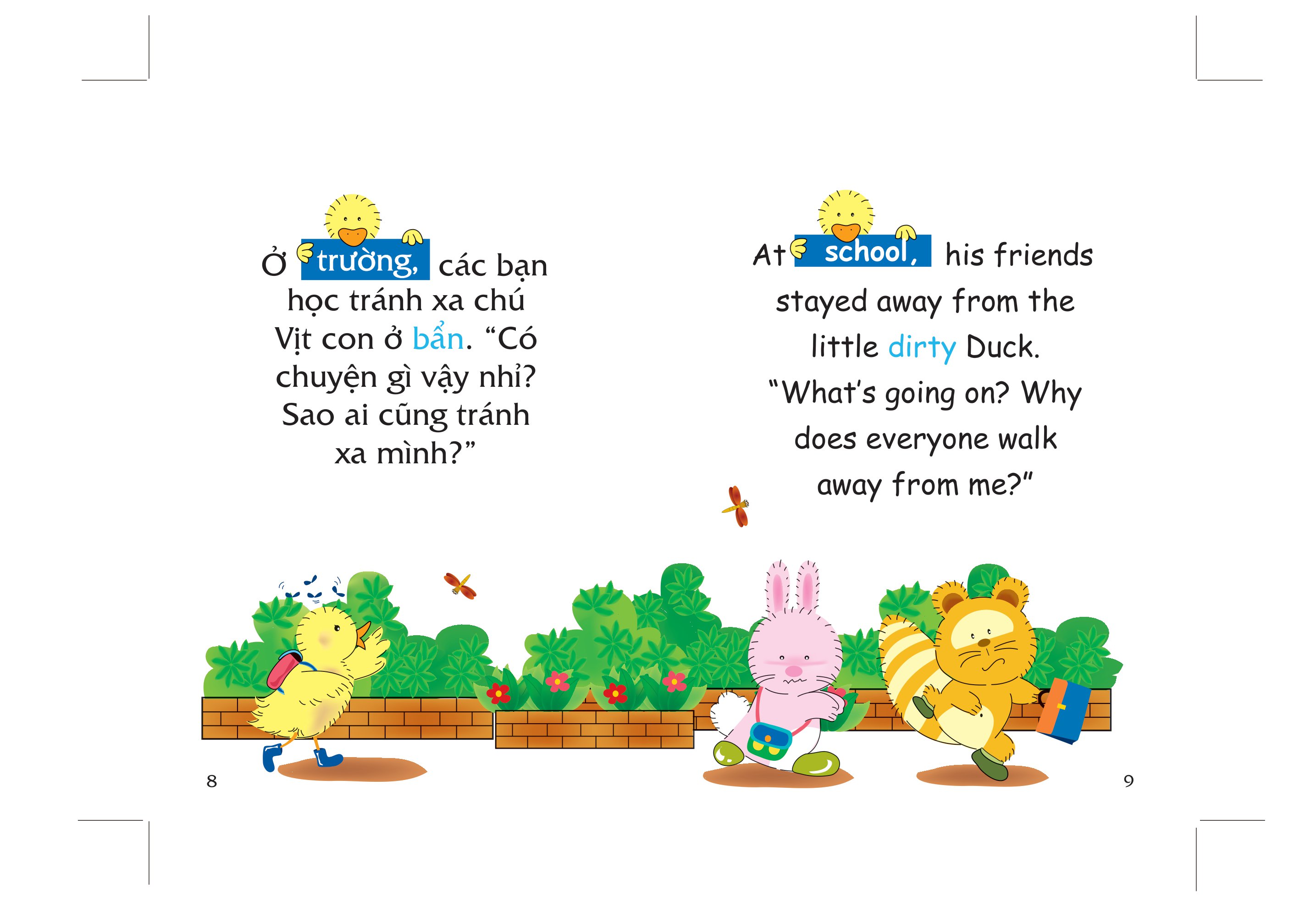 truyện tranh song ngữ việt - anh cho bé - keeping your body clean and friends are always near you - tắm sạch tắm thơm, bạn thương bạn mến - Ảnh 6