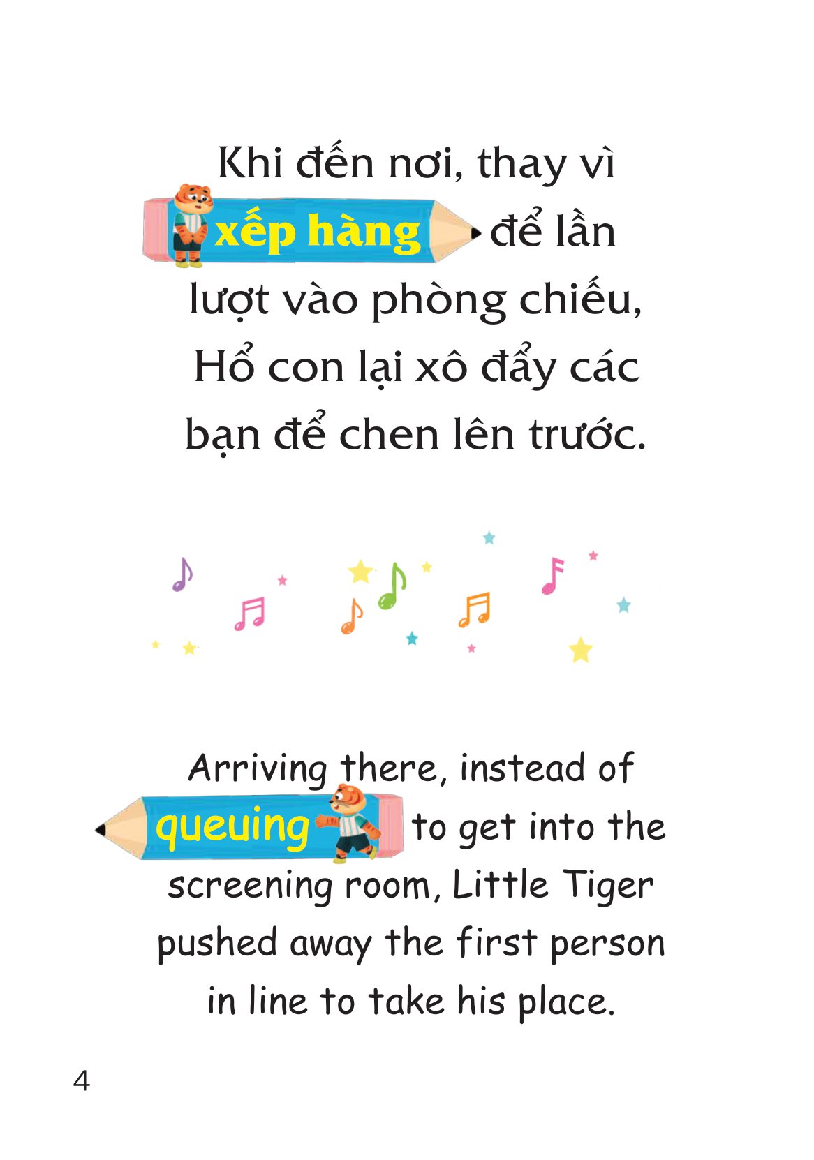 truyện tranh song ngữ việt-anh cho bé - ở nơi công cộng, hành động văn minh - we need to behave politely in public places - Ảnh 5