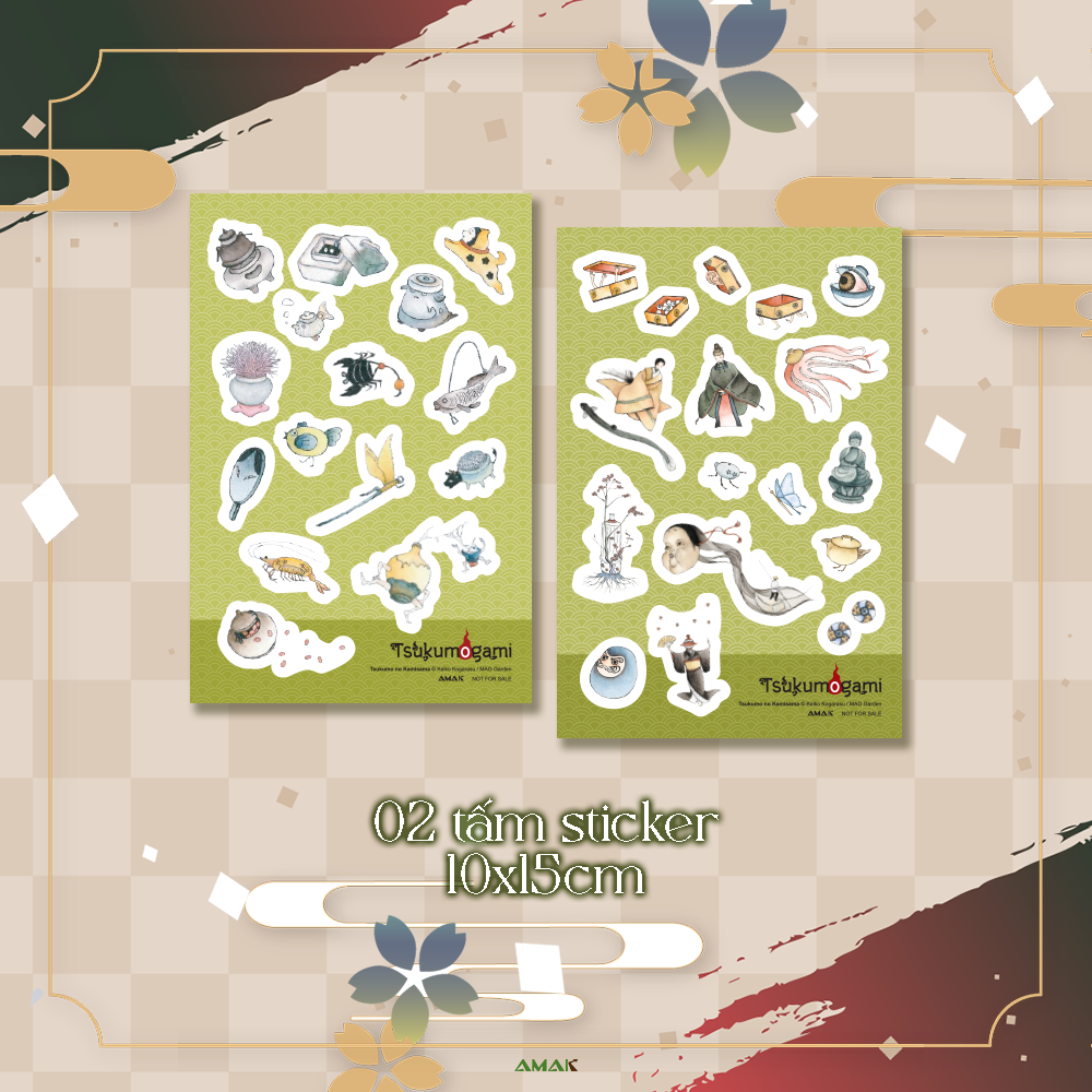tsukumogami - linh hồn của những đồ vật trăm năm - tặng kèm 2 bookmark hai mặt + 2 tấm sticker - Ảnh 5