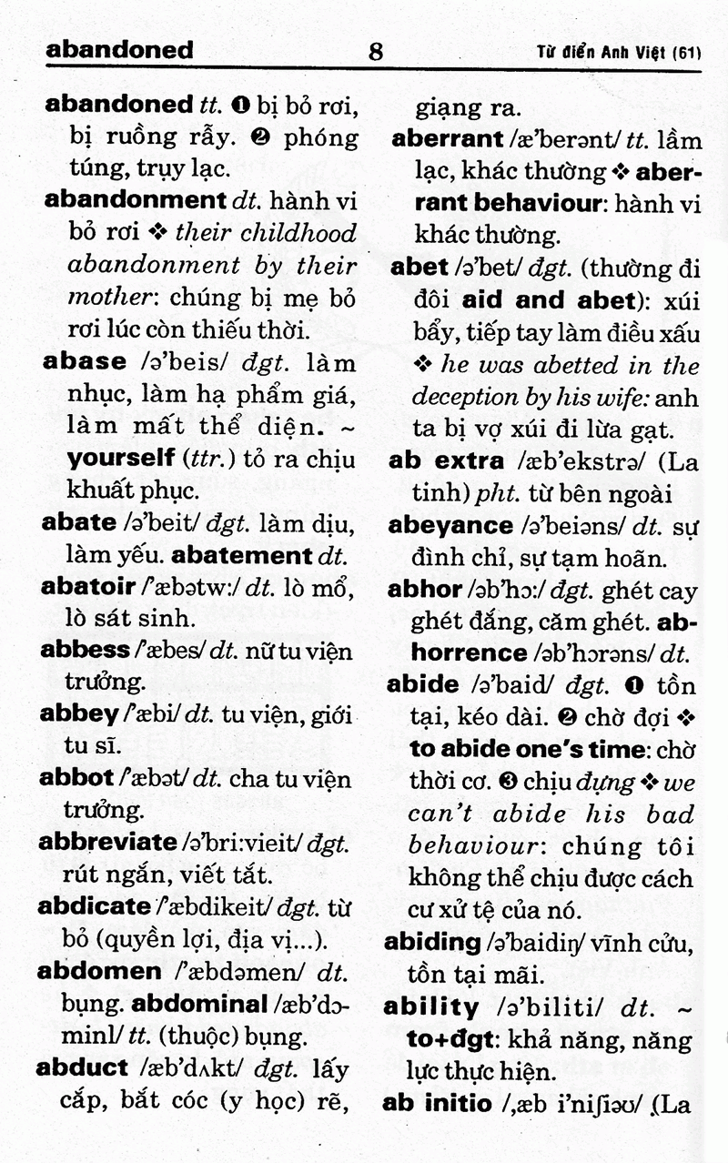 từ điển anh - việt (61.000 từ) - sách bỏ túi - Ảnh 4