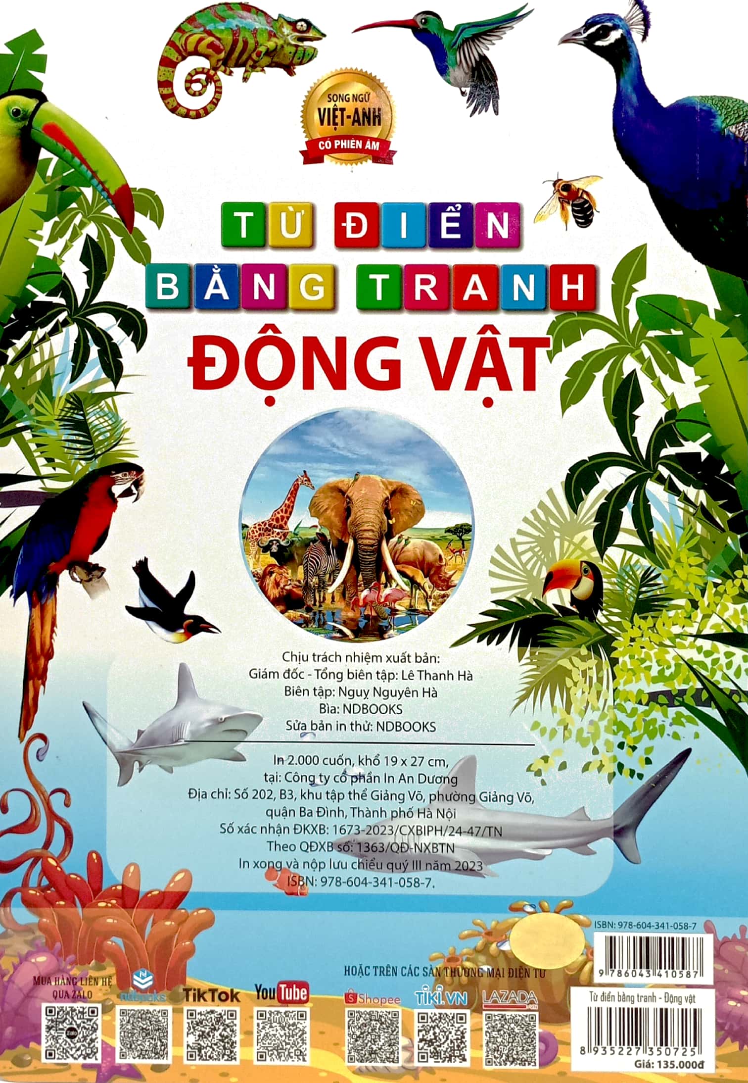 từ điển bằng tranh động vật - song ngữ việt - anh - bìa cứng (có phiên âm) - Ảnh 5