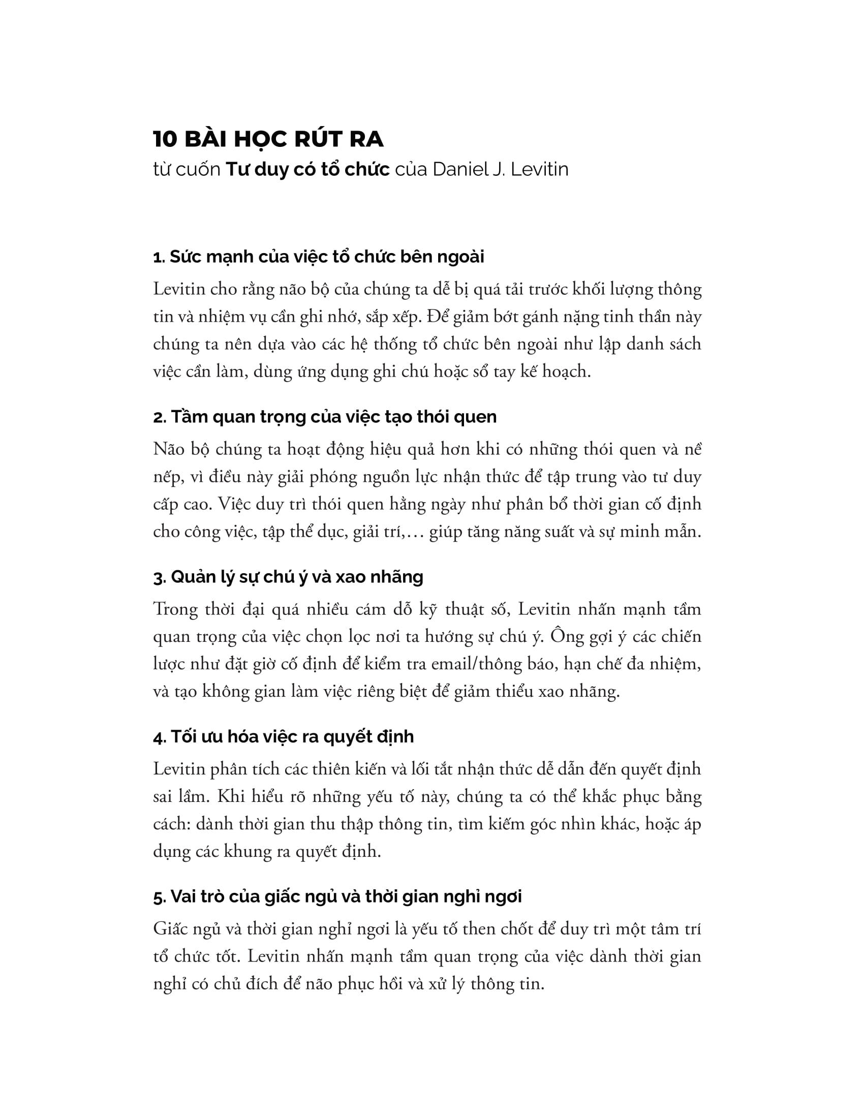 Tư Duy Có Tổ Chức - Phương Pháp Hiệu Quả Trong Điều Hướng Dòng Chảy Thông Tin - Ảnh 4