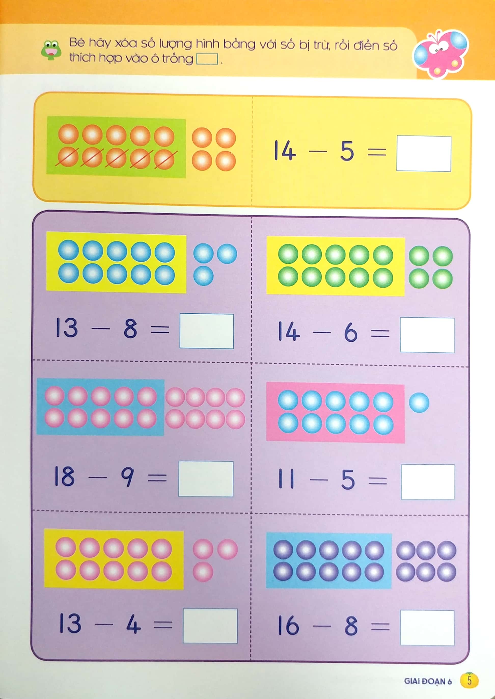 tư duy toán học hàn quốc - bé làm quen phép trừ có nhớ - Ảnh 5