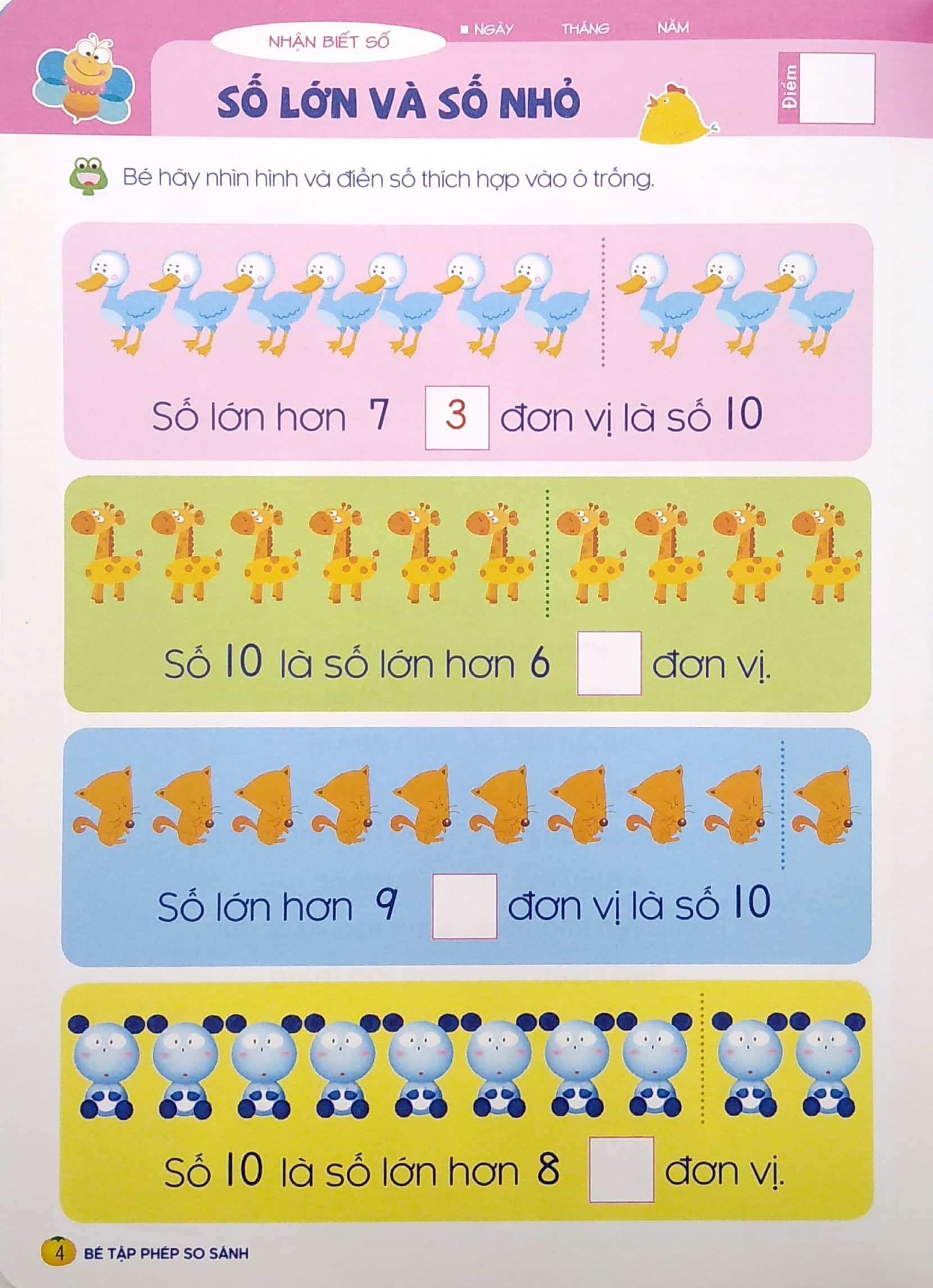 tư duy toán học hàn quốc - bé tập phép so sánh - Ảnh 6