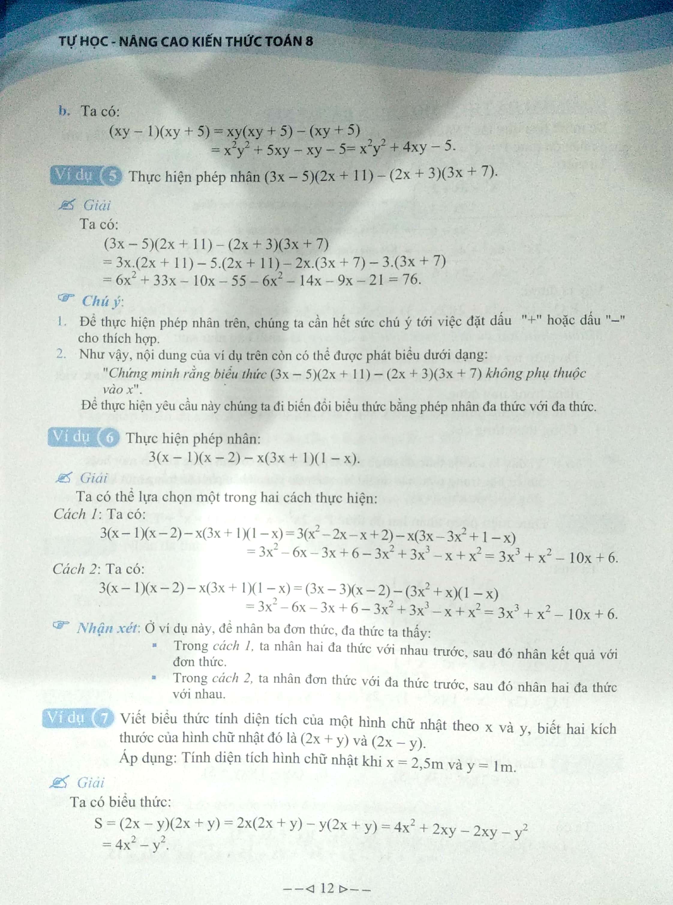 Tự Học - Nâng Cao Kiến Thức Toán Lớp 8 - Ảnh 9