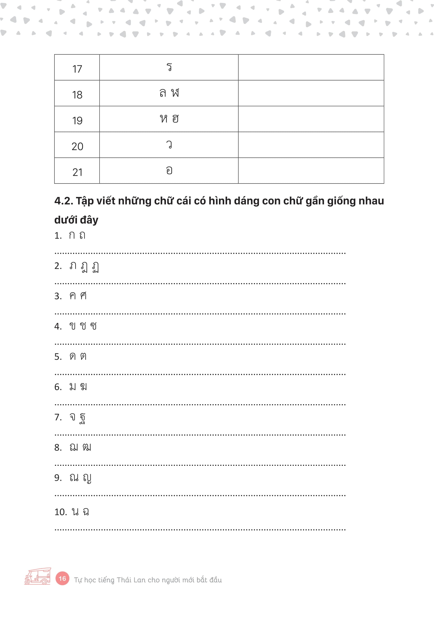tự học tiếng thái lan cho người mới bắt đầu - Ảnh 15