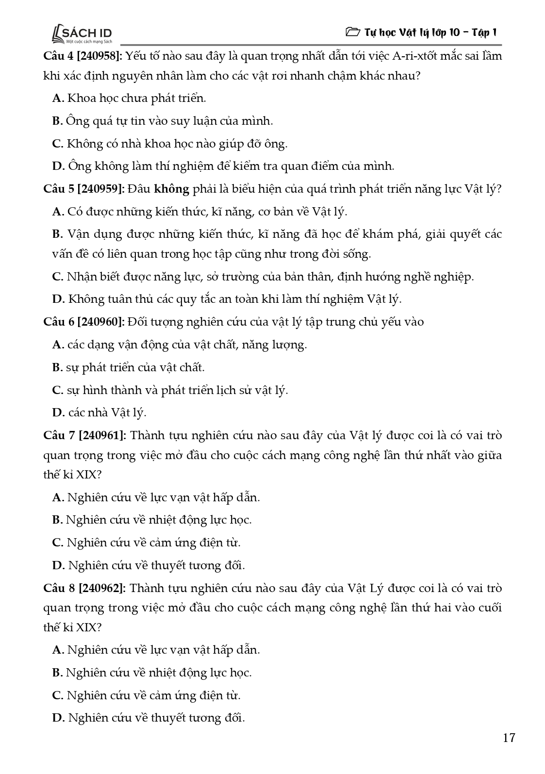 tự học vật lí lớp 10 - tập 1 (theo chương trình sgk mới) - Ảnh 14