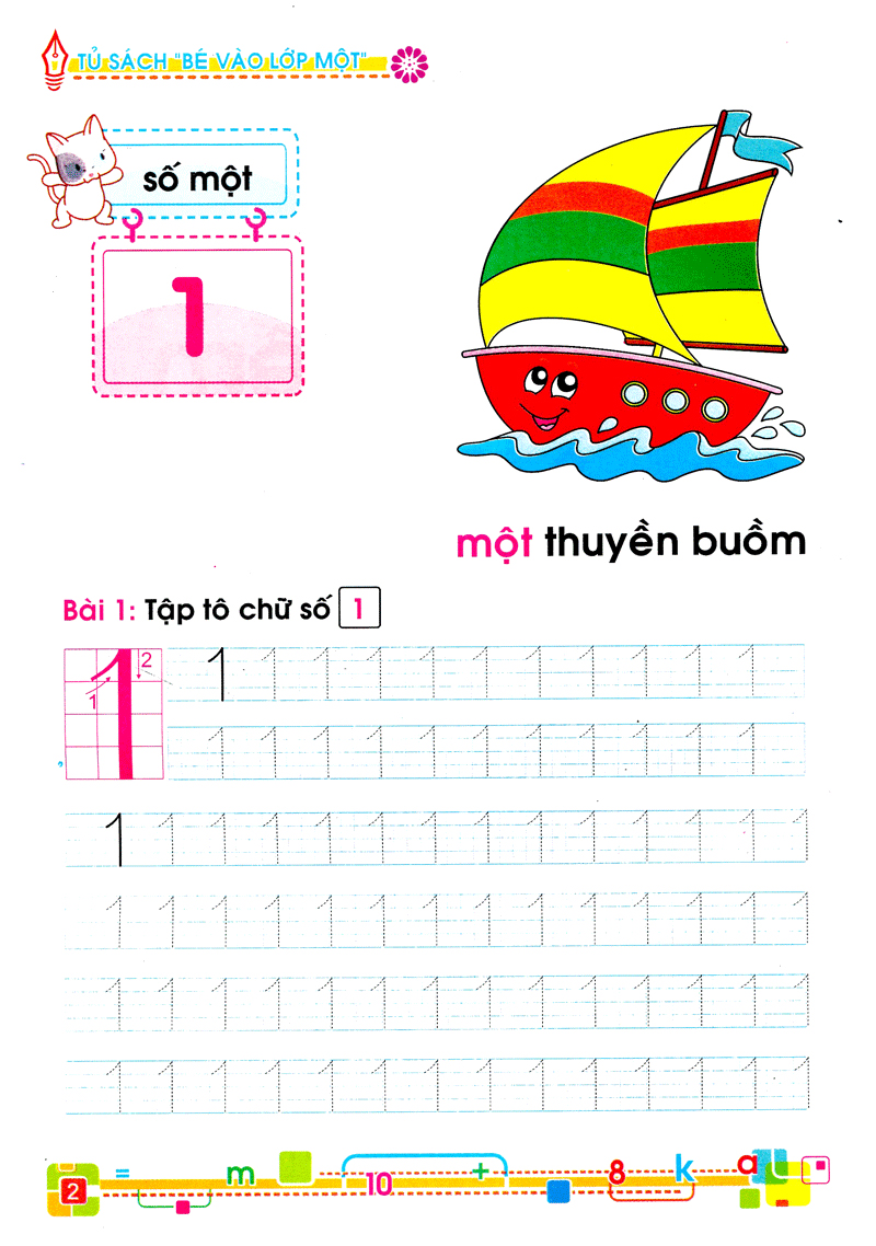 tủ sách cho bé vào lớp 1 - bé tập đếm và tập tô - Ảnh 3